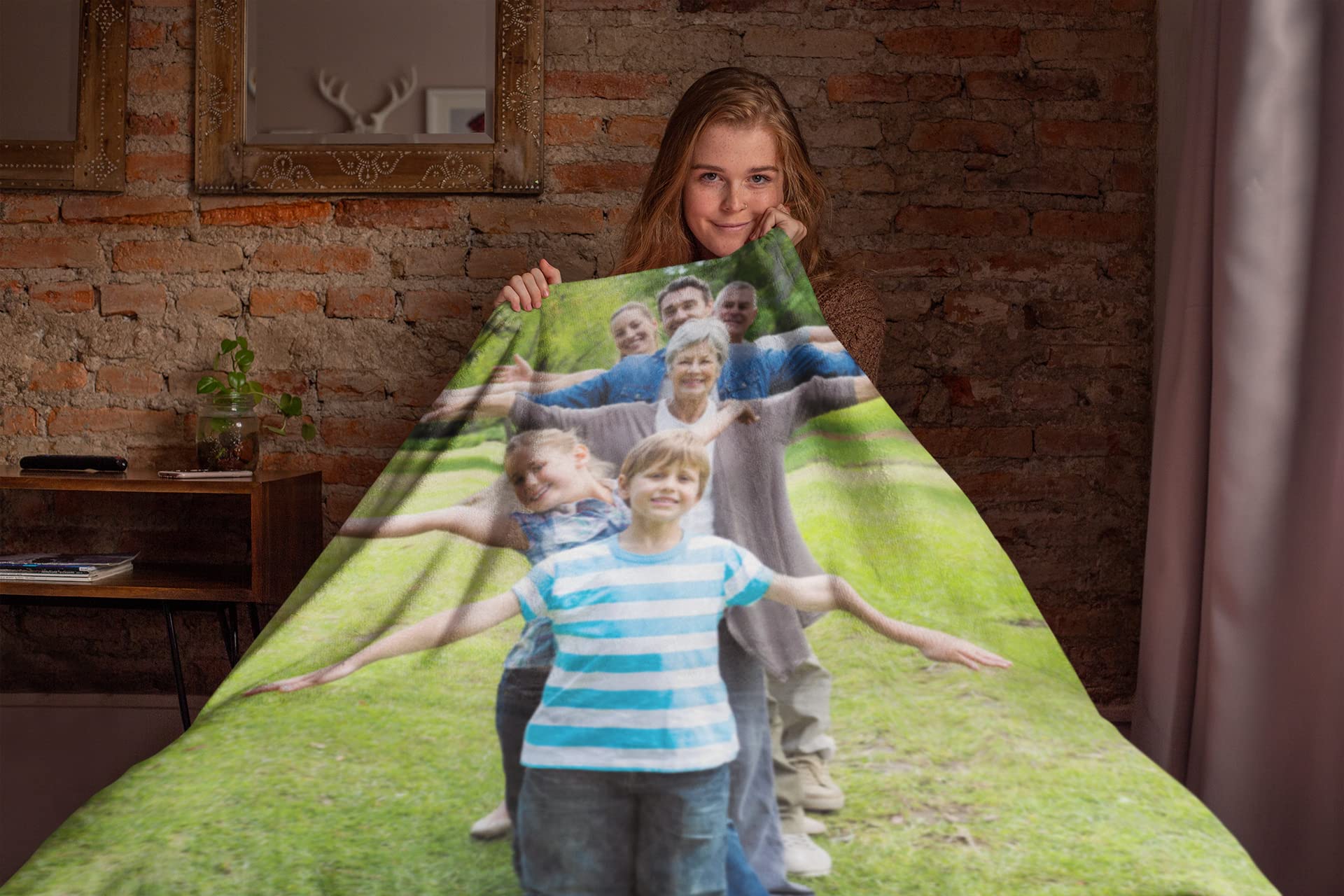 Personalized Photo Blanket - Custom Fleece Picture Blanket with Text for Mom & Grandma | Next Day Shipping | Perfect Christmas, Mother's Day & Birthday Gift for Her | Cozy Home Decor, Bedroom Throw, Anniversary Present
