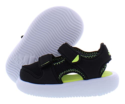 Adidas Water Sandal CT Baby Boys Shoes Size 4 - Black/Neon | Comfortable & Durable Water Shoes for Toddlers, Perfect for Beach, Pool & Outdoor Play