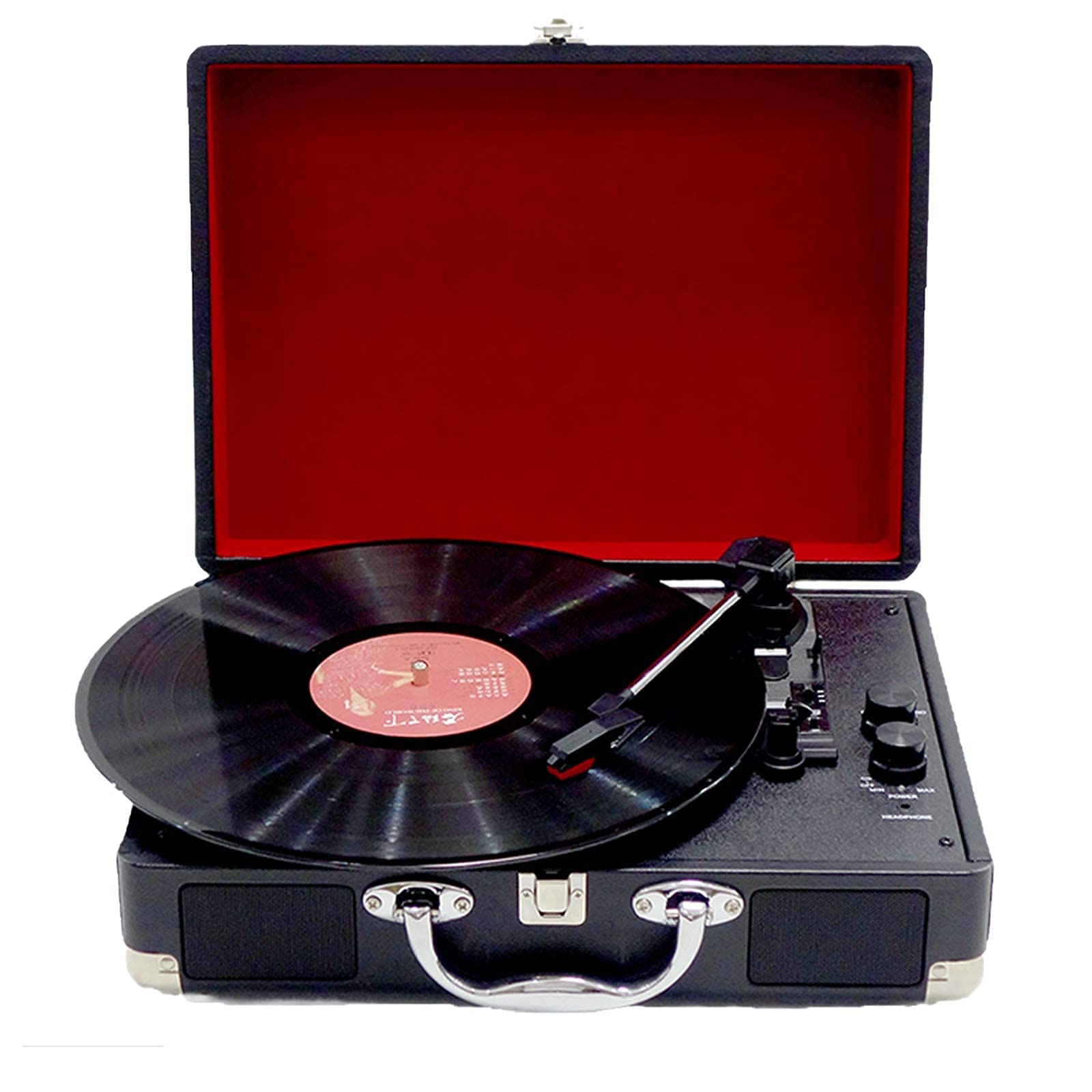 3-Speed Bluetooth Vinyl Record Player with Audio Playback & Storage - Vintage Suitcase Turntable with RCA Line Out & AUX Input | Perfect for Home Entertainment, Parties & Retro Music Lovers