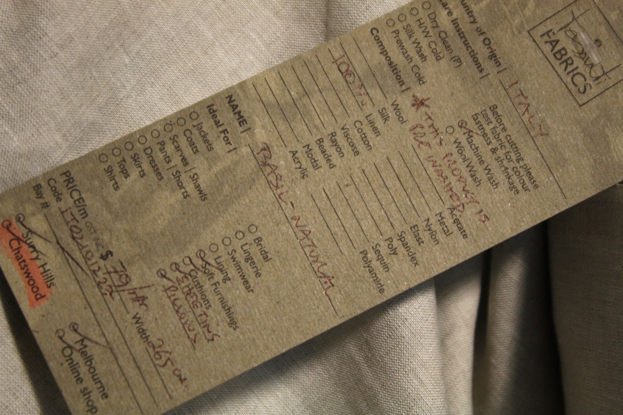 Organic Basil String Linen Sheeting - Breathable 100% Natural Linen Fabric for Bedding, Curtains & Home Decor - Perfect for Bohemian & Farmhouse Style Bedrooms