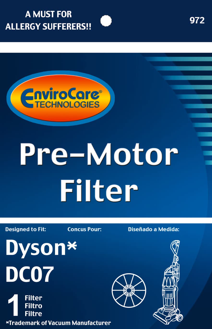 EnviroCare Replacement Vacuum Cleaner Pre-Motor Filter Compatible with Dyson DC07 Upright Vacuums - High Efficiency Dust Filtration for Pet Hair, Allergies & Home Cleaning