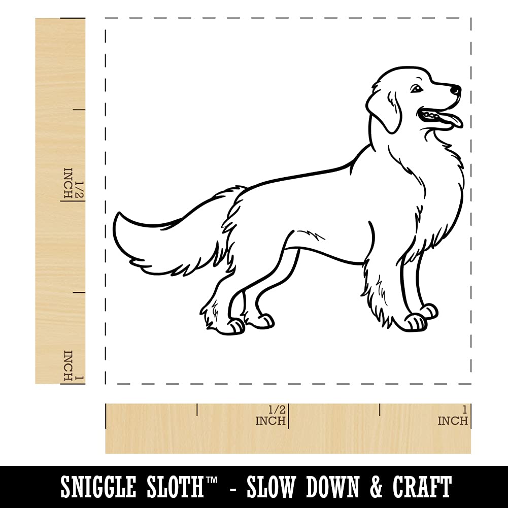 Golden Retriever Dog Self-Inking Rubber Stamp - 1 Inch Small Pet Stamp with Blue Ink - Perfect for Scrapbooking, DIY Crafts, and Personalized Gifts