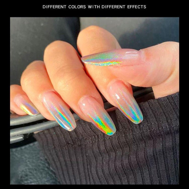 Holographic Chrome Pigment Powder - Metallic Glitter Dust for Nail Art, Resin, Soap Making & DIY Crafts - Shimmery Cosmetic Grade Pigment for Epoxy, Slime, Candles & More