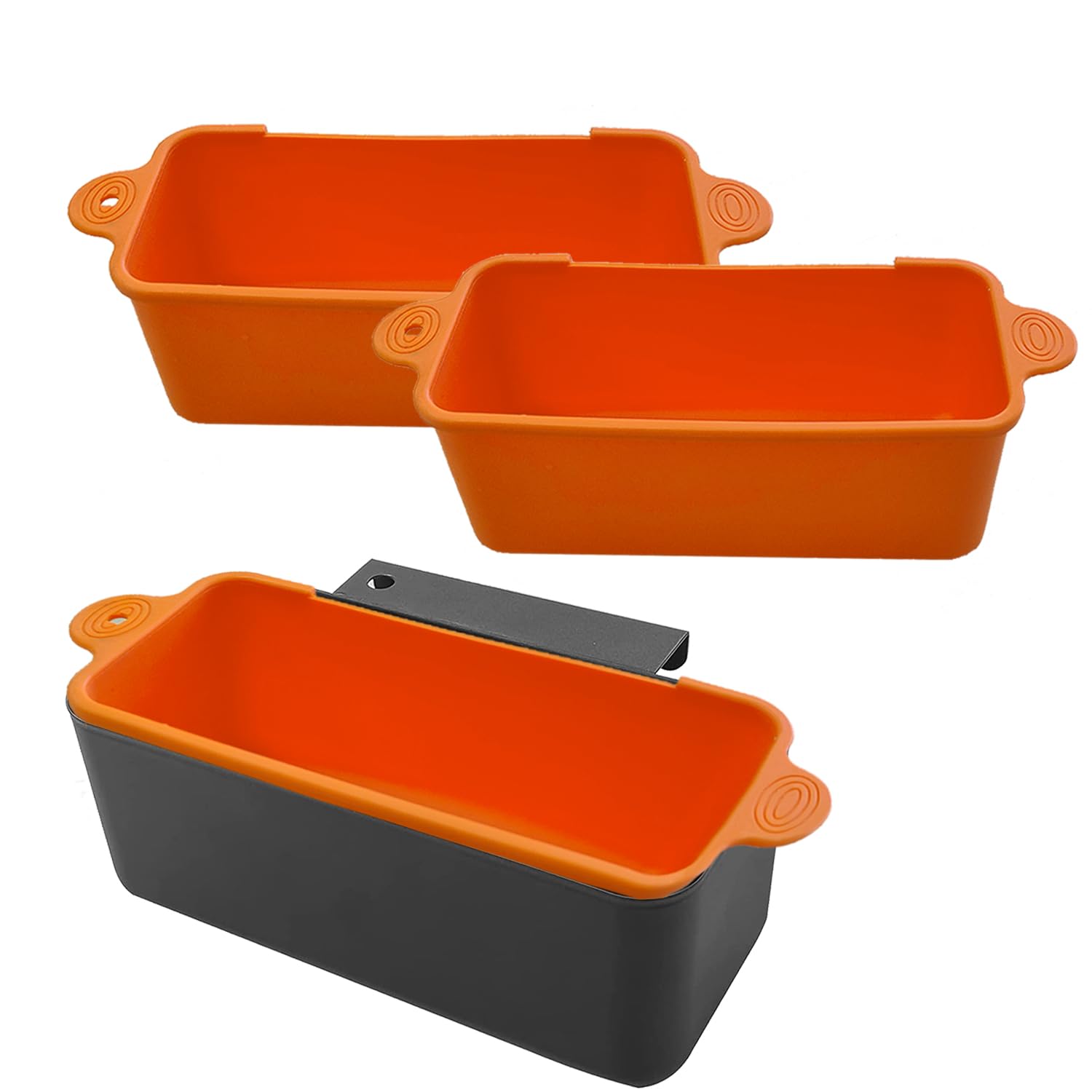 2 Pack Reusable Silicone Grease Cup Liners for Blackstone 36/28/22/17 Inch Griddles - Eco-Friendly Replacement for Aluminum Foil Drip Trays, Orange (Perfect for Outdoor BBQs, Camping & Backyard Cooking)