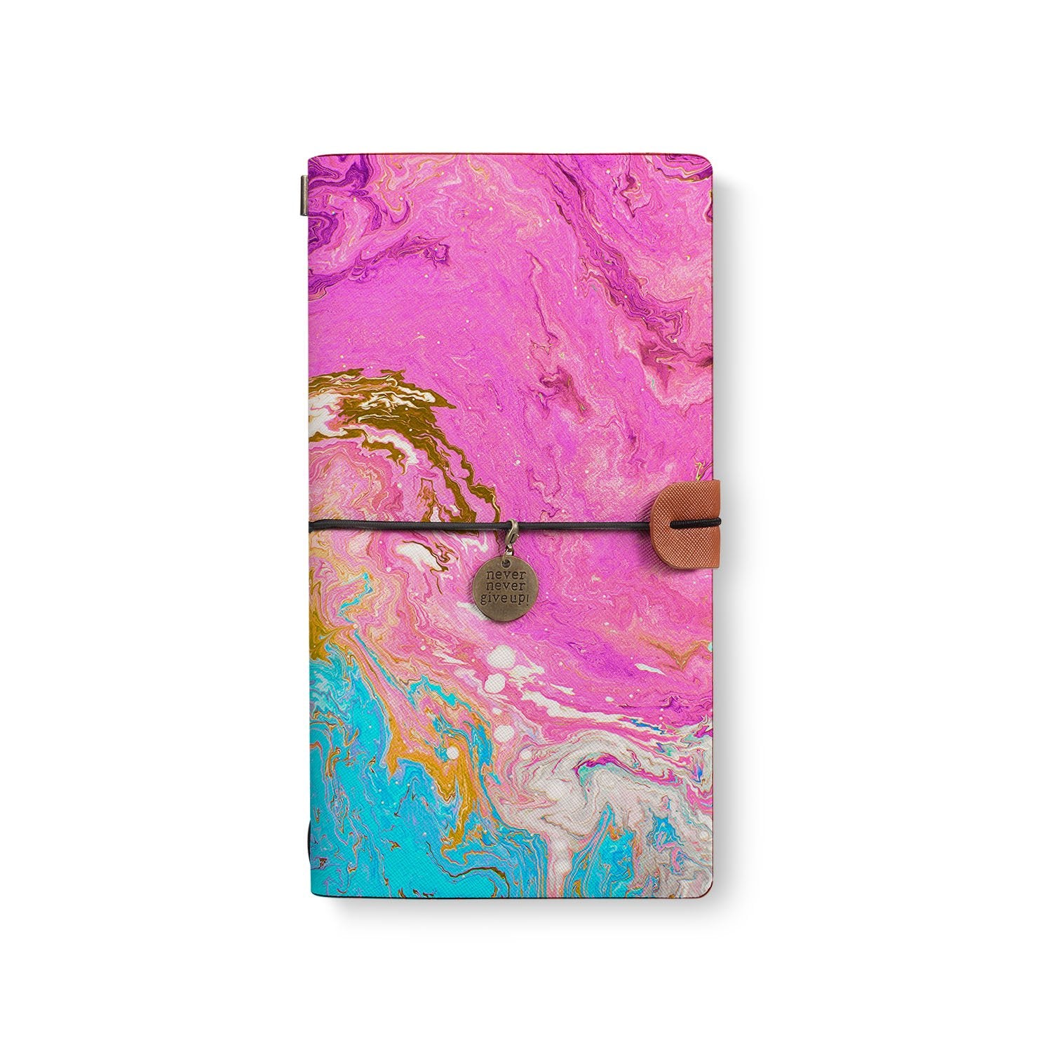 Premium Pink Marble Traveler's Notebook - Stylish & Durable Journal for Writing, Sketching & Planning | Perfect Gift for Travelers, Students & Professionals