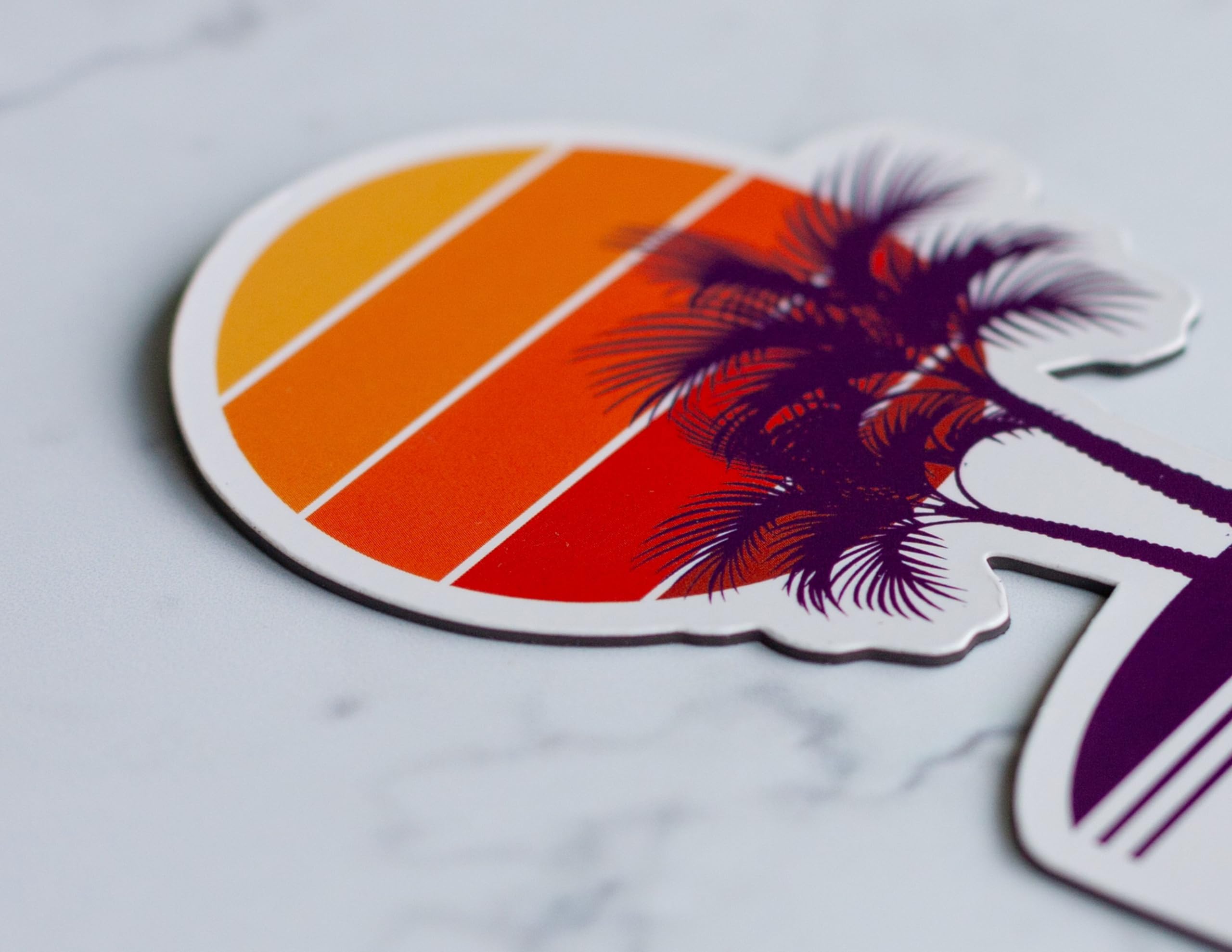 Emma Wood State Beach California Souvenir - 4 Inch Vinyl Decal Sticker with Palm Tree Design - Perfect for Laptops, Water Bottles & Car Windows