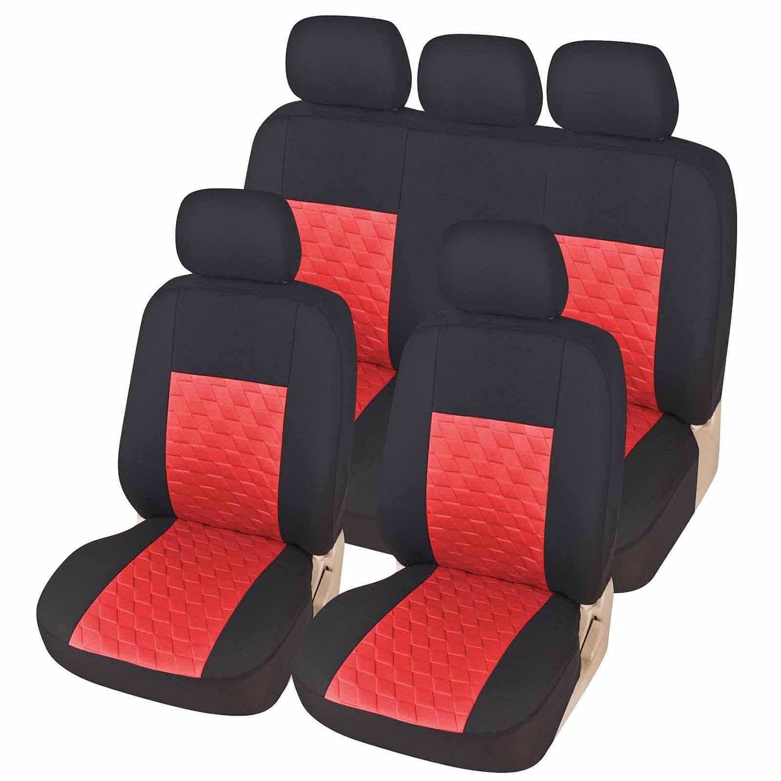 Universal Car Seat Cover - Elastic Vehicle Seat Protector for Cars, SUVs & Trucks (Red & Black) | Waterproof & Anti-Slip Auto Accessories for Comfort & Style