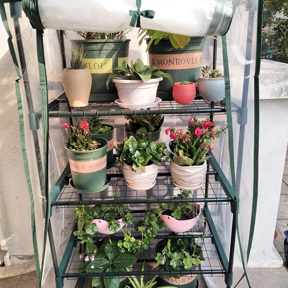 4 Tier Greenhouse Replacement Cover - Portable Grow Tent for Plants, Flowers & Vegetables - Cold, Frost, Wind & Rain Protection - Ideal for Indoor & Outdoor Gardening, Backyard & Patio Use