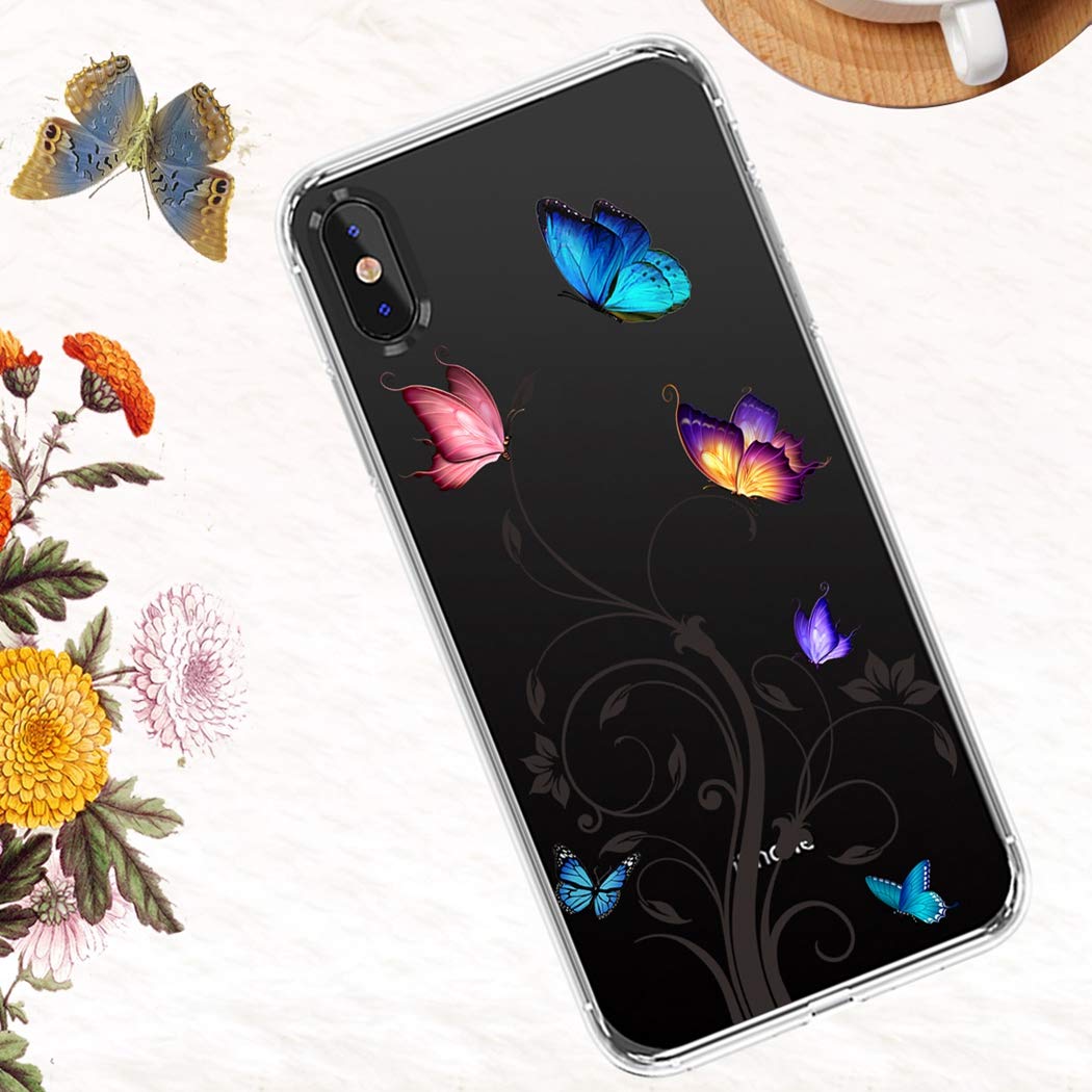 Premium Clear TPU Shockproof Protective Phone Case for iPhone Xs Max (6.5 inch) - Butterfly Design, Soft Transparent Cover for Women & Girls | Perfect for Everyday Use, Work, Travel & Outdoor Activities