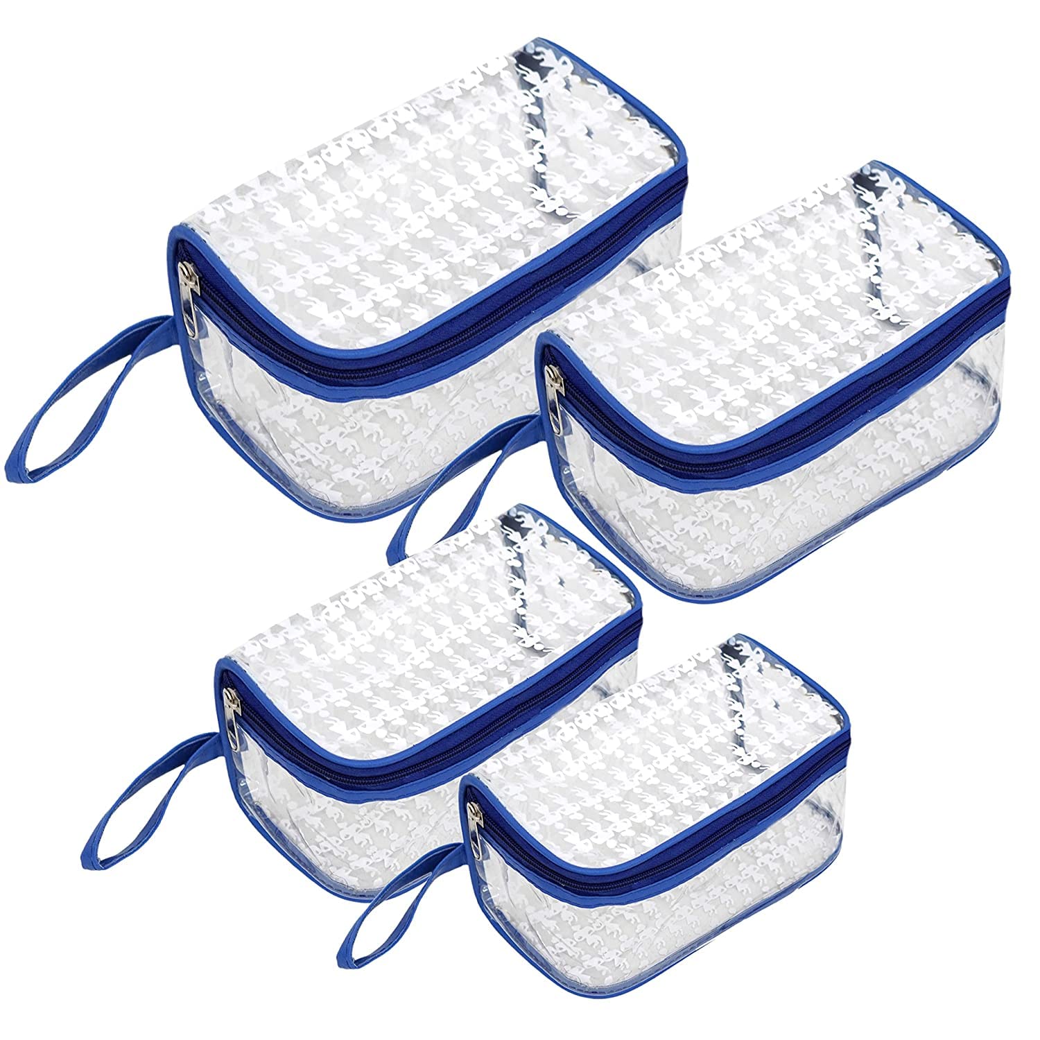STACKRAID Clear Makeup Bag for Travel - Waterproof Cosmetic Organizer Pouch with Zipper for Jewelry, Toiletries & Accessories - Perfect for Gym, Vacation & Daily Use (Blue)