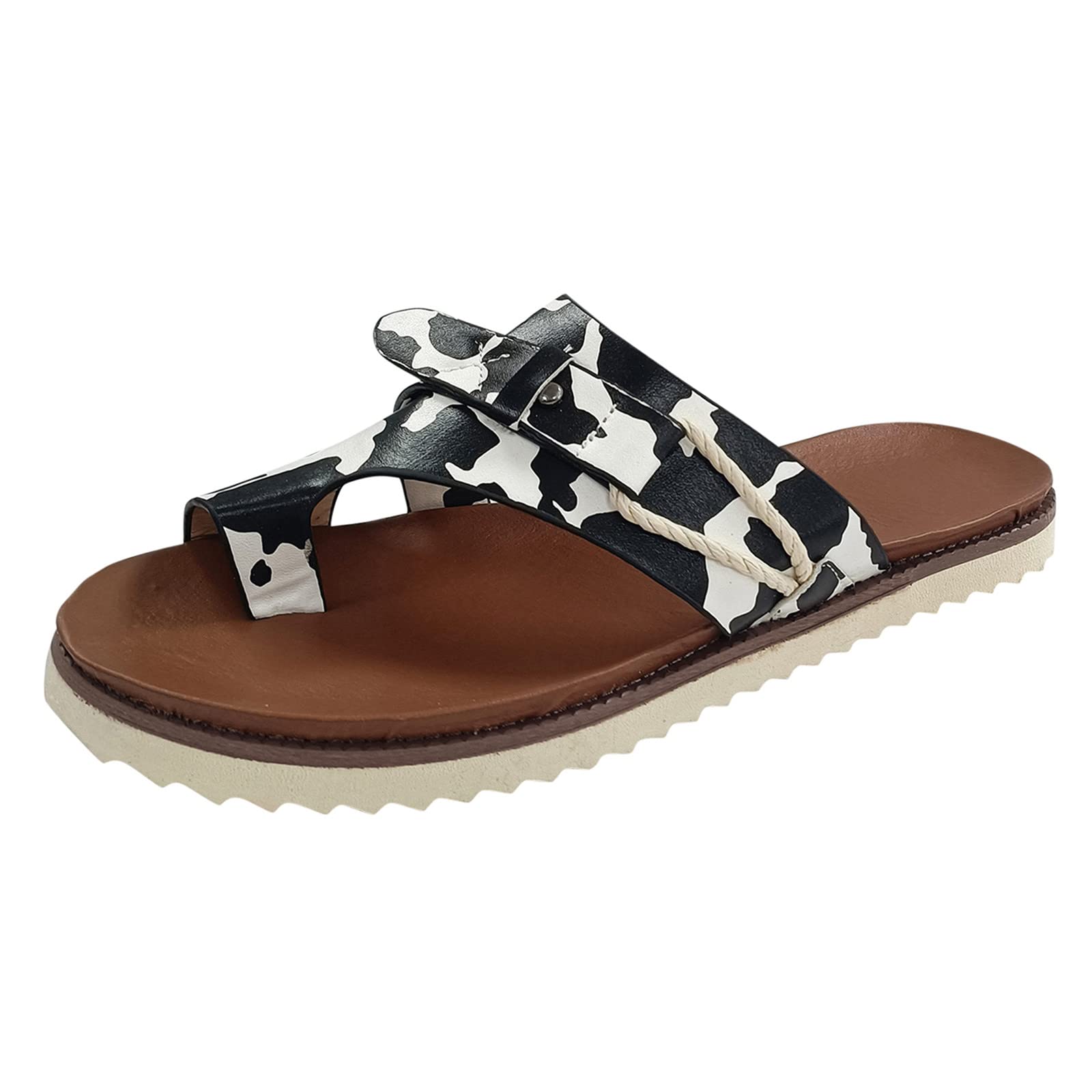 Wedge Slides - Genuine Leather Slide Sandals for Women | Summer Wedge Espadrille Beach Shoes | Comfortable Flat Thong Sandals in Pink & Rose Gold | Perfect for Poolside, Vacation & Casual Outings