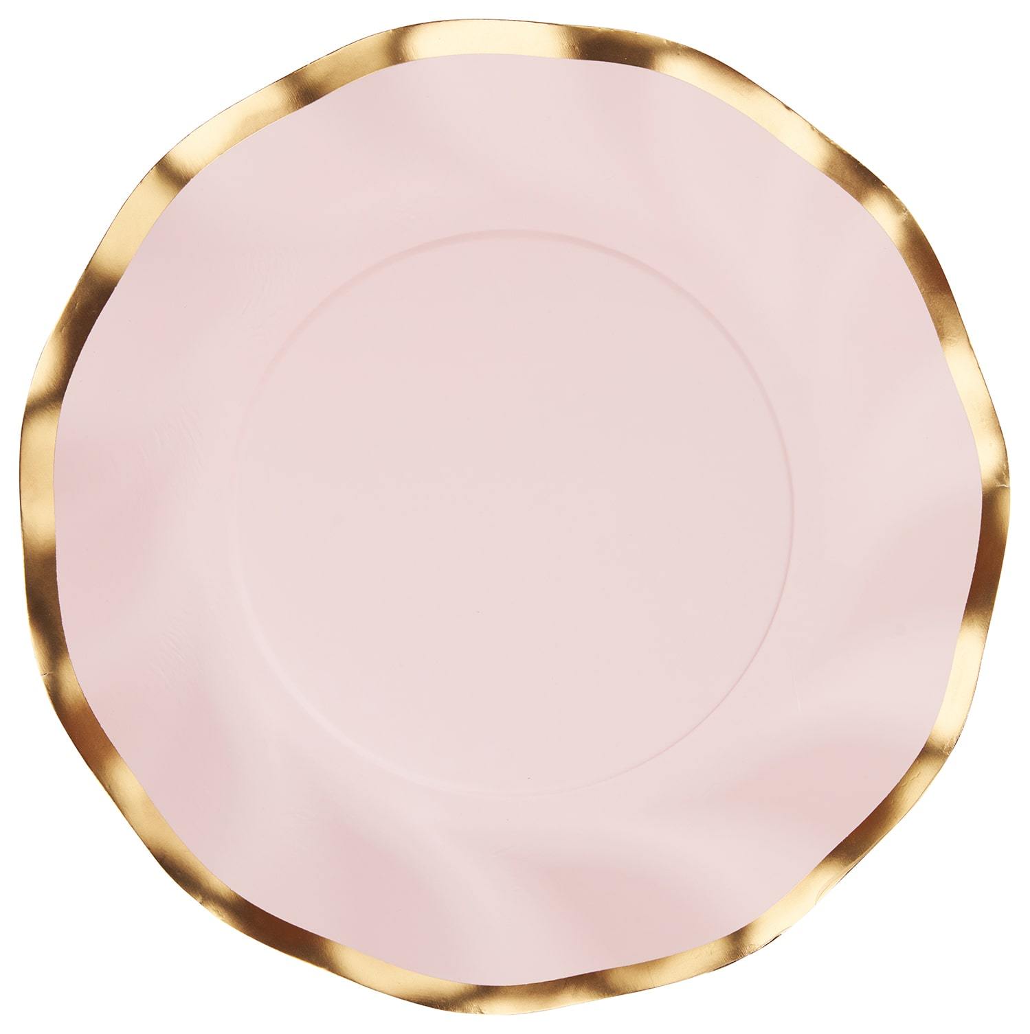 Wavy Salad Plates Set of 8 - Everyday Dinnerware, Blush Pink Ceramic Plates for Salad, Dessert, Appetizers | Perfect for Home Dining, Parties & Restaurant Use