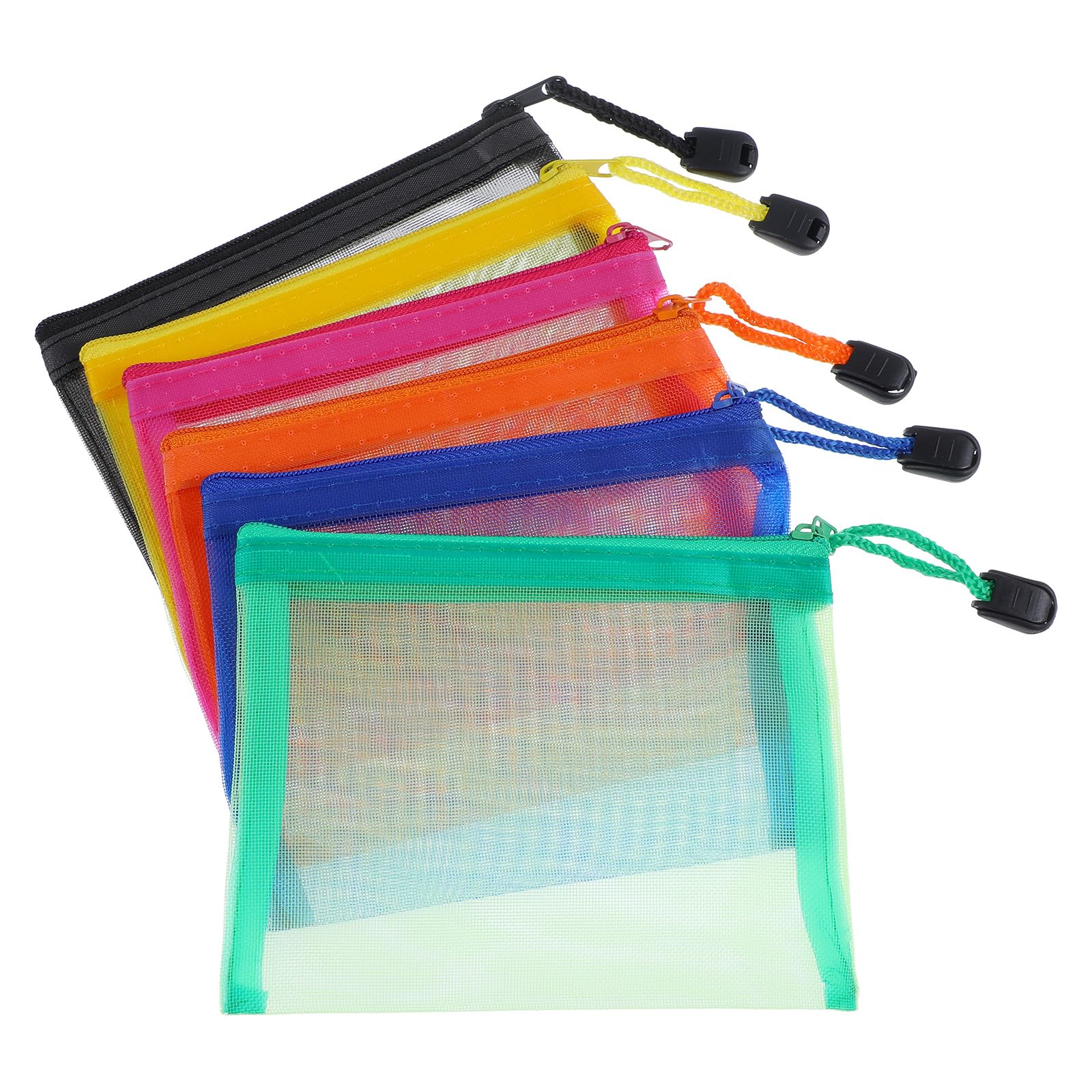 6-Piece Mini Zipper Pouch Set - Nylon Mesh Cosmetic Bags & Travel Organizers for Purse, Makeup, Pencils | Perfect for Daily Organization, Travel Essentials & On-the-Go Storage