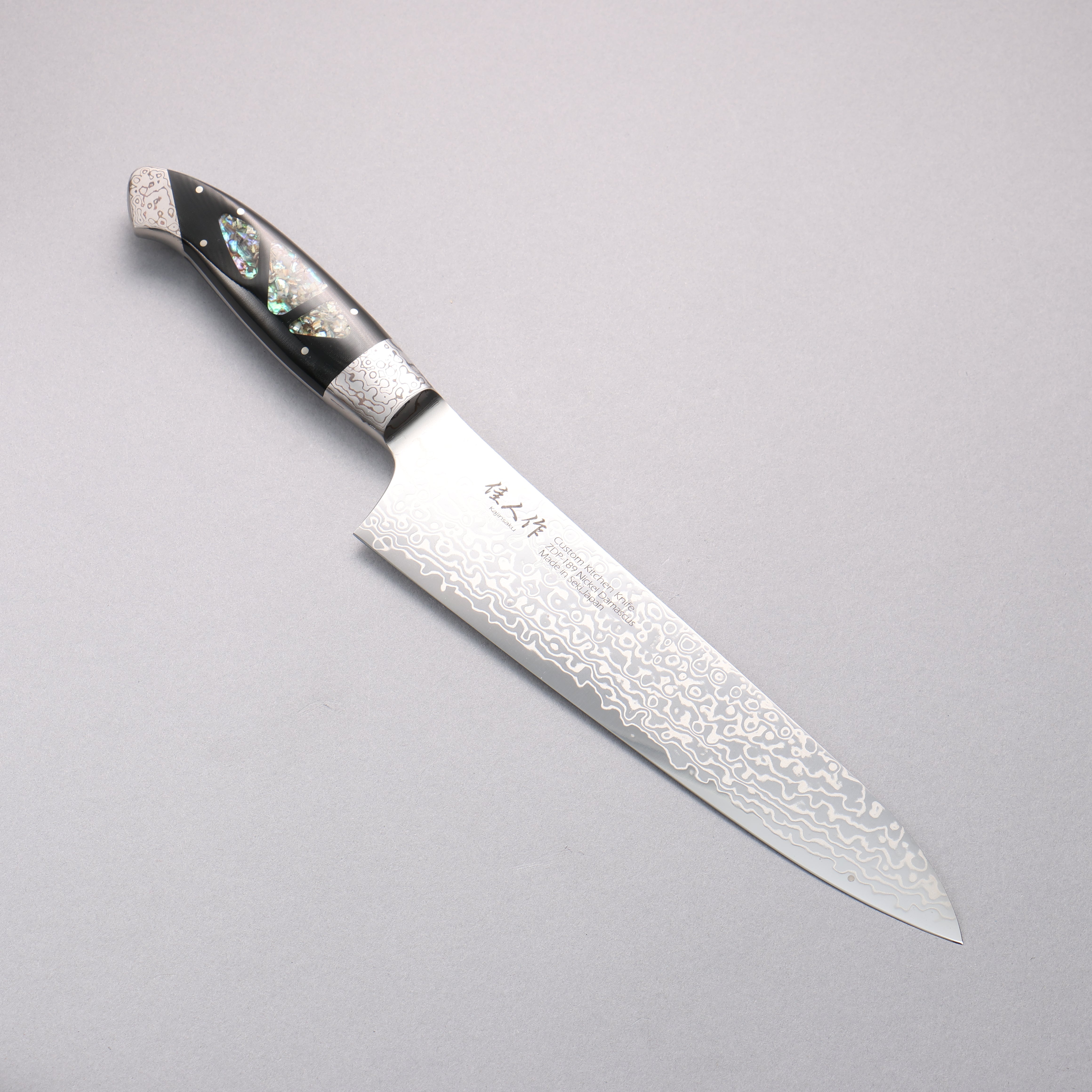 Premium ZDP189 Damascus Gyuto Knife 210mm - Japanese Chef Knife with Abalone Inlay Handle - Perfect for Sushi, Meat Slicing & Professional Kitchen Use