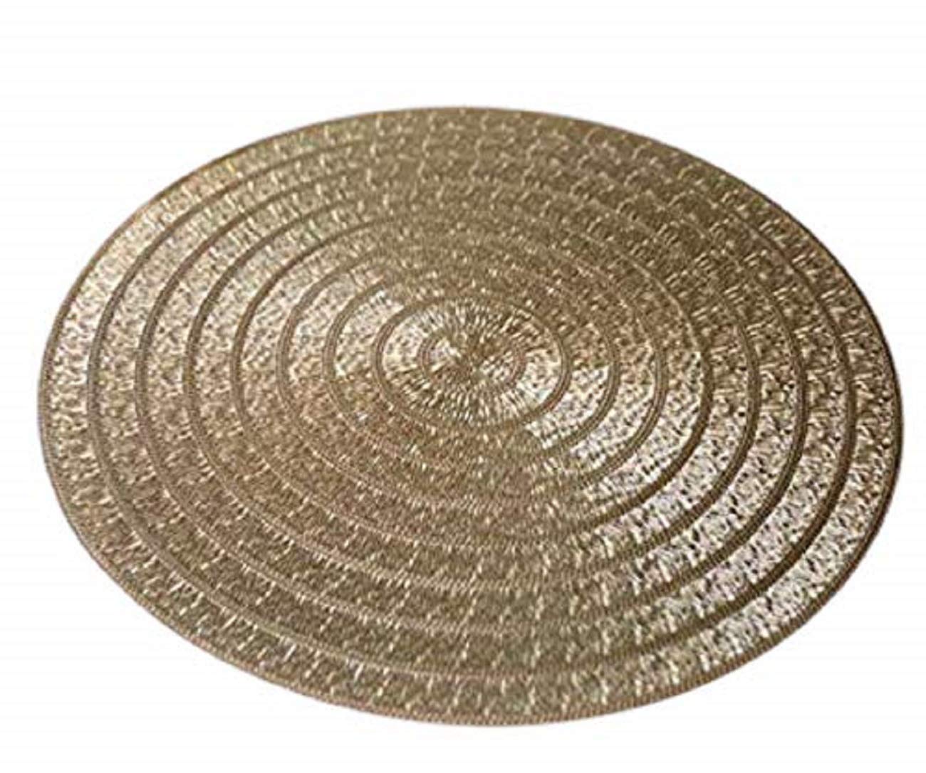 Elegant Gold Round Placemats Set of 6 - 15 Inch Modern Table Mats for Dining - Perfect for Thanksgiving, Christmas, Housewarming & Everyday Use - Waterproof & Heat-Resistant for Easy Cleaning