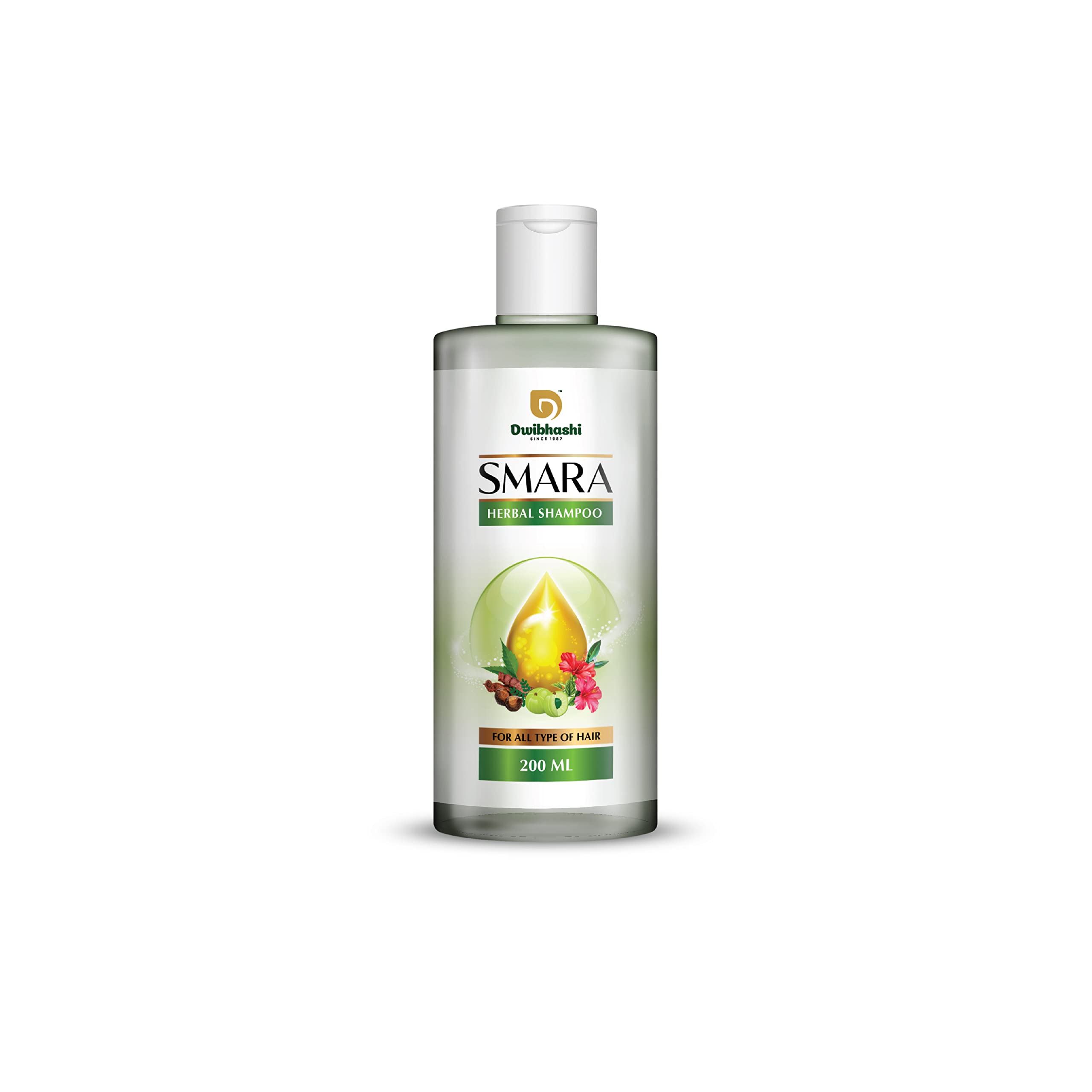 Dwibhashi's Smara Herbal Shampoo for Hair Growth & Scalp Care - 200ml Natural Ayurvedic Shampoo with Organic Herbs - Perfect for Daily Hair Wash & Scalp Nourishment at Home