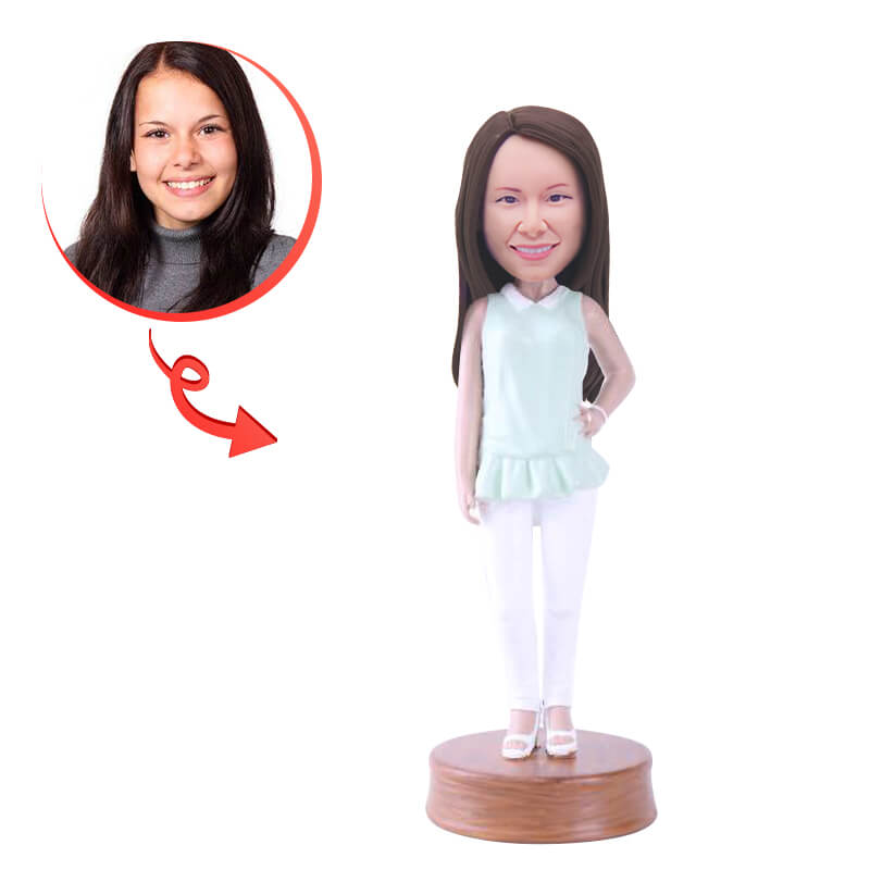 Custom Female Pose Bobblehead - Personalized Figurine Gift for Women - Birthday, Anniversary, Office Desk Decor, Wedding Souvenir