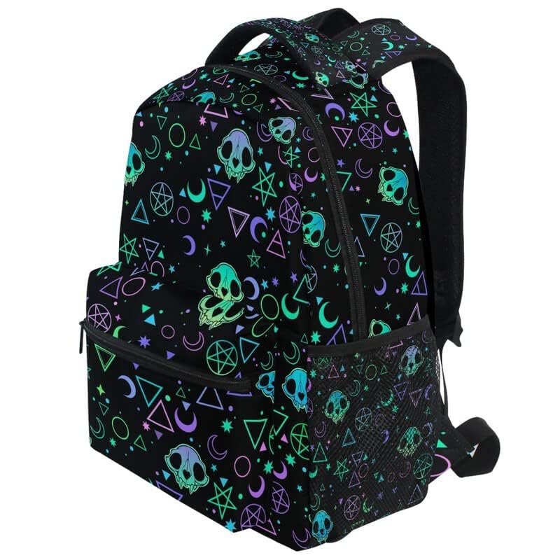 Magic Skulls College Backpack - Stylish Laptop Rucksack for Adults & Teens, Durable Business Travel & School Bookbag, Perfect for Work, Study, and Daily Commute