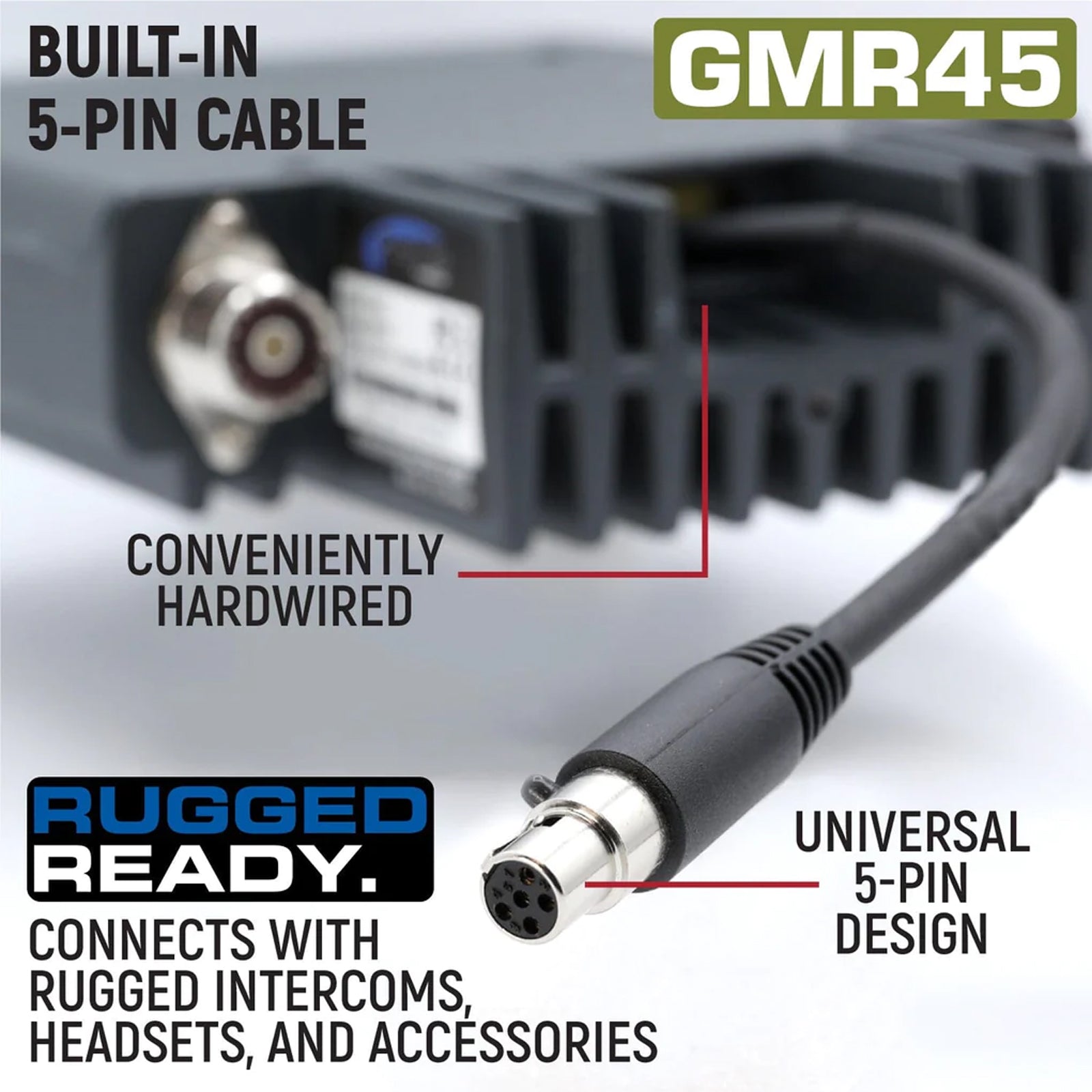 GMR45 High Power GMRS Band Mobile Radio Kit with Antenna - Long Range Communication for Off-Road, RV & Emergency Preparedness