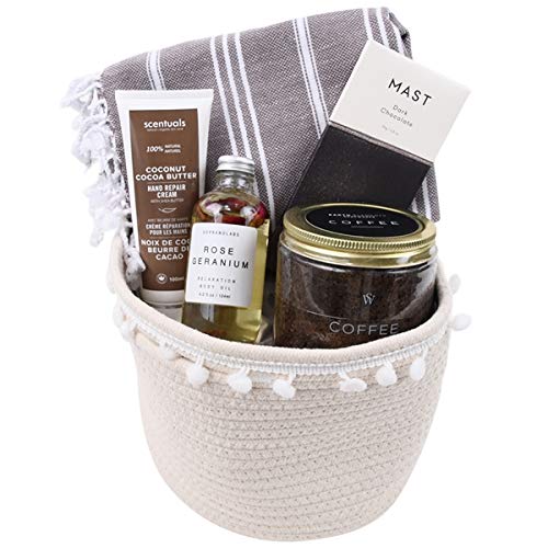 Organic Self-Care Gift Basket for Women - Natural Pampering Spa Set with Bath & Body Products - Perfect Relaxation Gifts for Birthday, Mother's Day & Stress Relief