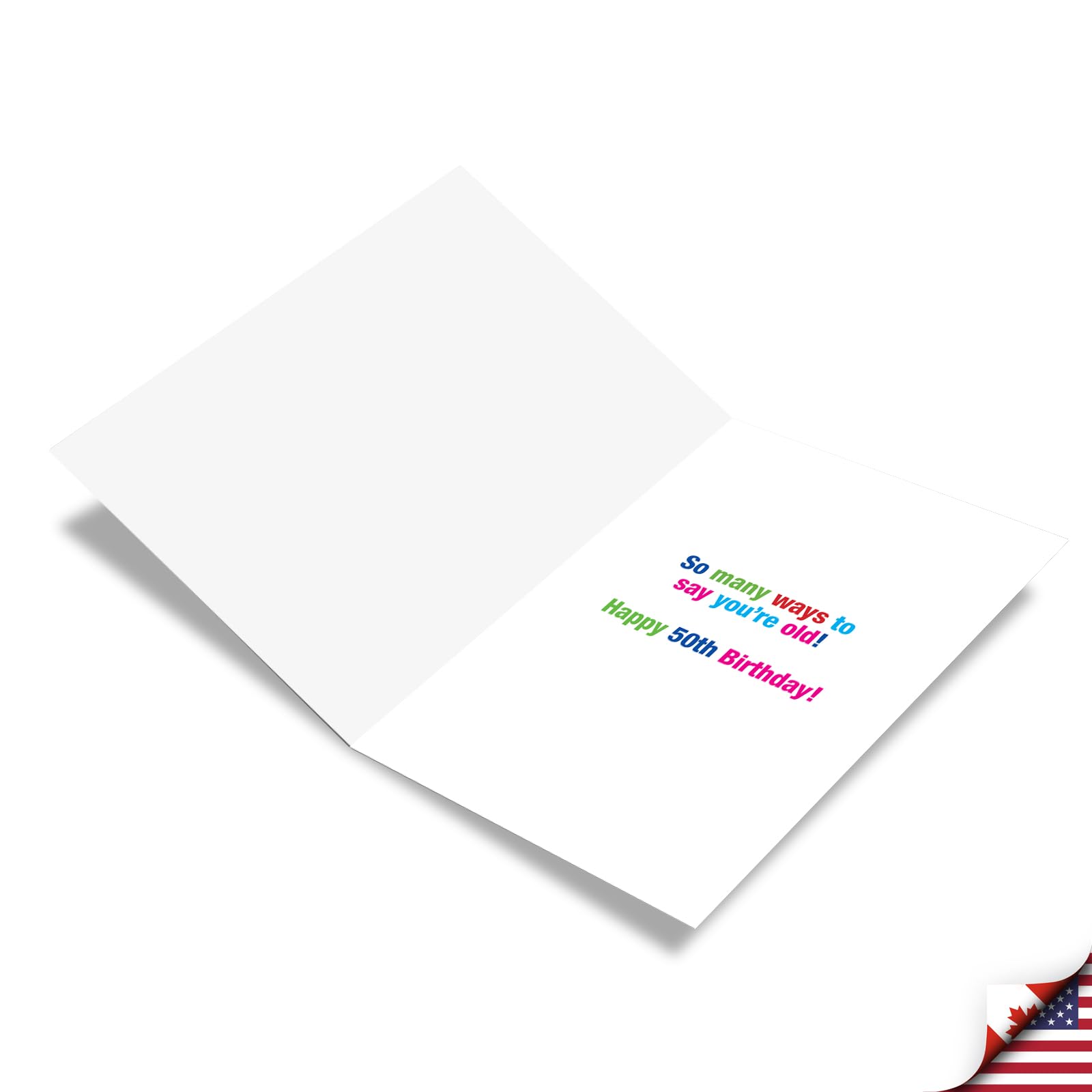 Funny 50th Birthday Card - Milestone 50 Years Celebration Notecard with Envelope - Humorous Word Cloud Design C3249MBG - Perfect for Husband, Wife, Friend & Coworker Birthday Gifts