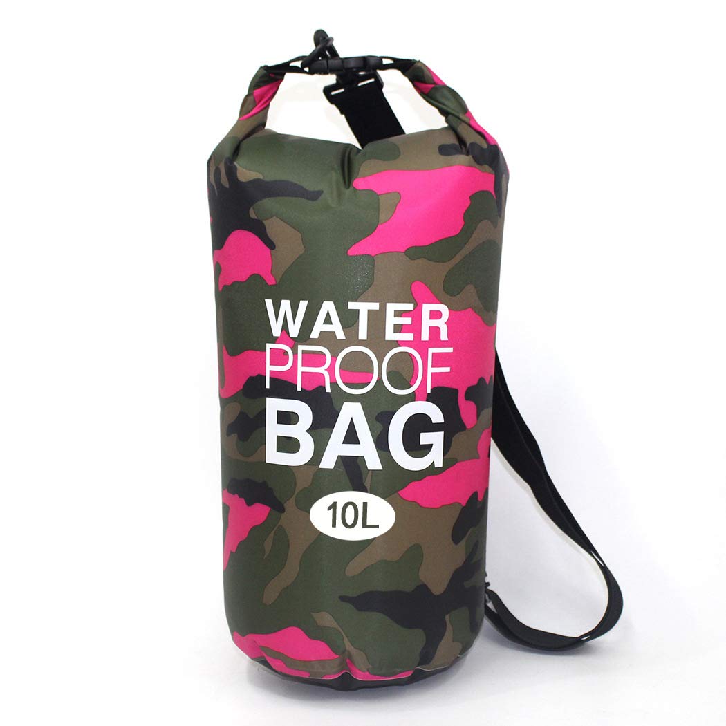 MBVBN Camo Waterproof Dry Bag - Outdoor Shoulder Backpack for Beach, Boating, Kayaking & Rafting - PVC Roll Top Dry Sack for Camping, Hiking & Water Sports Gear Storage