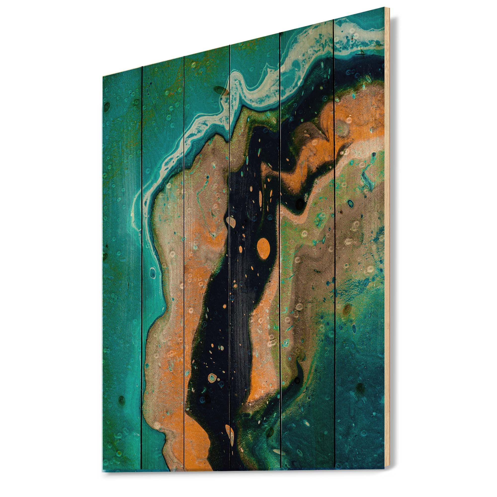 Abstract Orange and Black Wood Wall Art - Modern & Contemporary Wood Wall Decor, Large Pine Wood Panel Print - Perfect for Living Room, Bedroom, or Office Decor