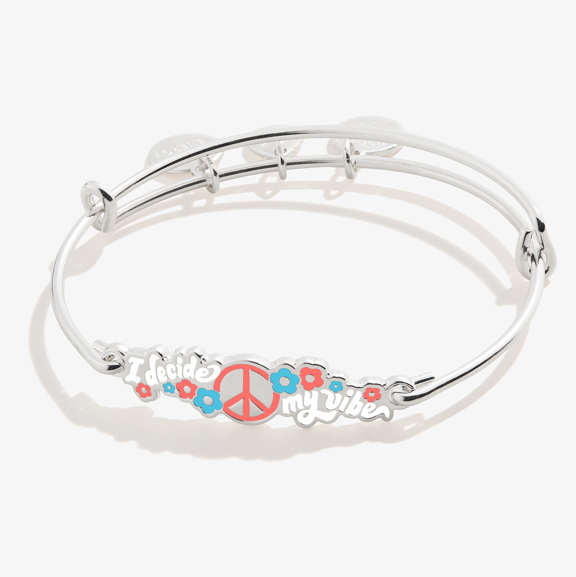 Peace Inline Bangle Bracelet - Adjustable Silver Cuff for Women | Spiritual Jewelry for Yoga, Meditation & Positive Vibes