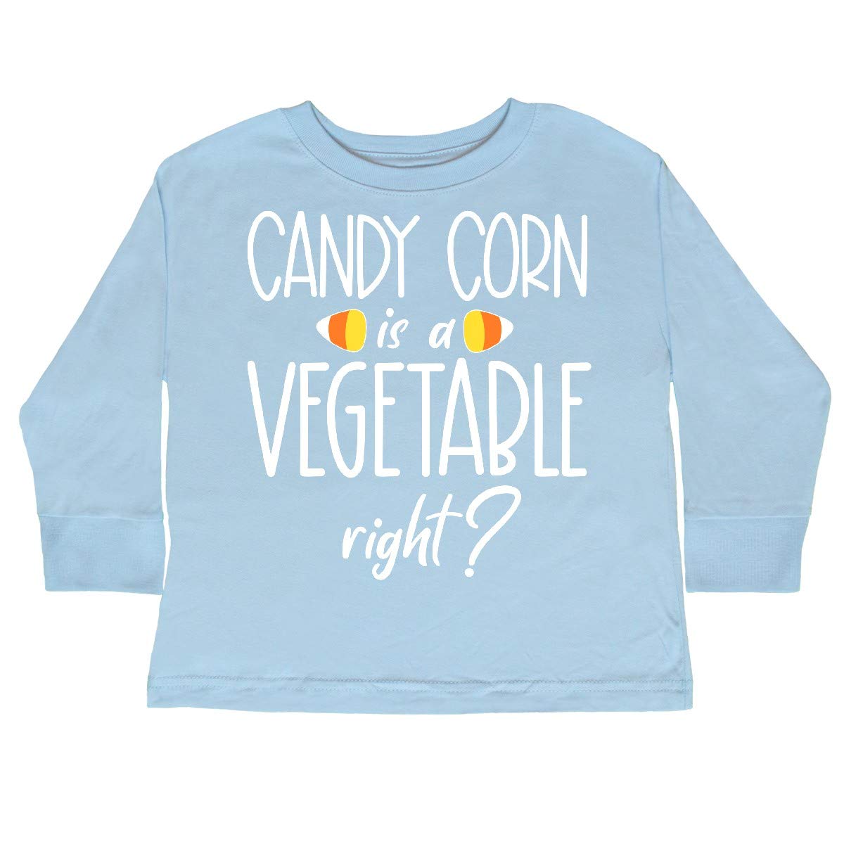 Inktastic Halloween Candy Corn is a Vegetable Toddler Long Sleeve T-Shirt - Cute Halloween Outfit for Kids, Trick or Treating, and Fall Festivals