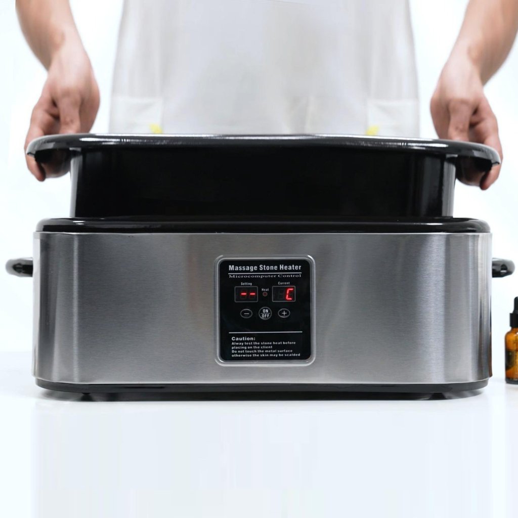 18 Quart LED Digital Hot Stone Warmer - Stainless Steel Portable Massage Heater for Spa & Therapy | Professional Massage Stone Heating Device | Perfect for Massage Therapists, Home Spa & Relaxation