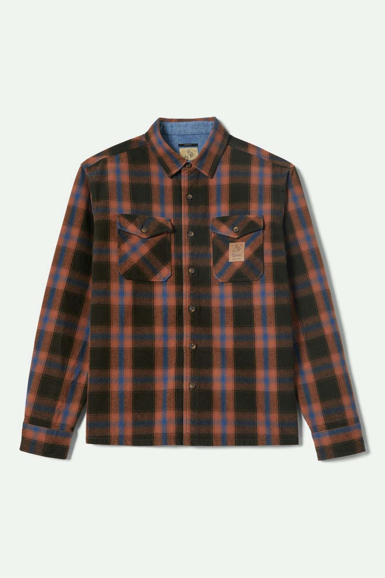 Coors Colt Long Sleeve Flannel Shirt for Men - Black/Brown Plaid - Soft & Comfortable Casual Wear for Outdoor Activities & Fall Fashion