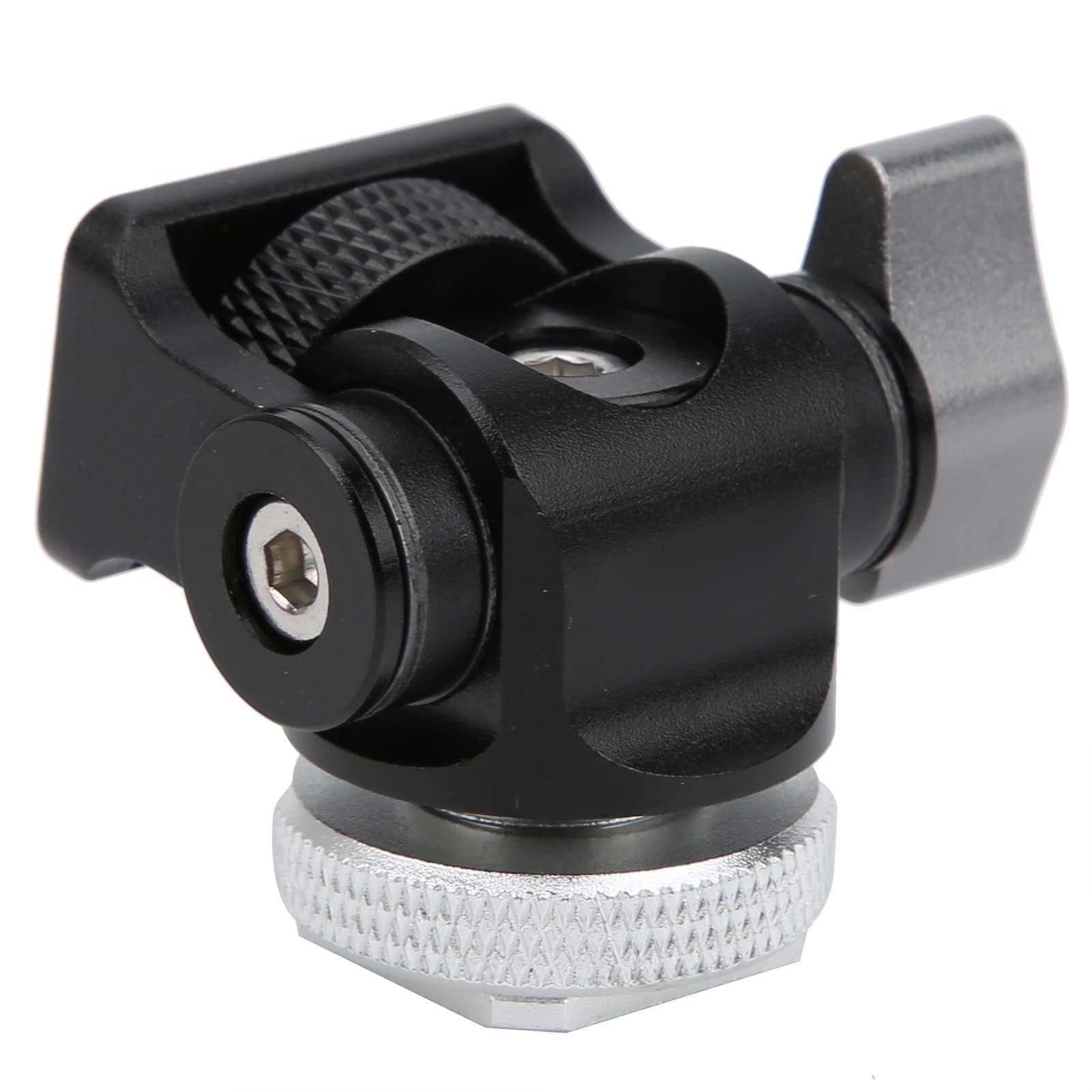 Deryang Ball Head Mount Bracket - 180° Tilt Angle Adjustable Black Monitor Stand for Microphones, Flashes & Monitors | Perfect for Studio Photography, Video Recording & Office Setup