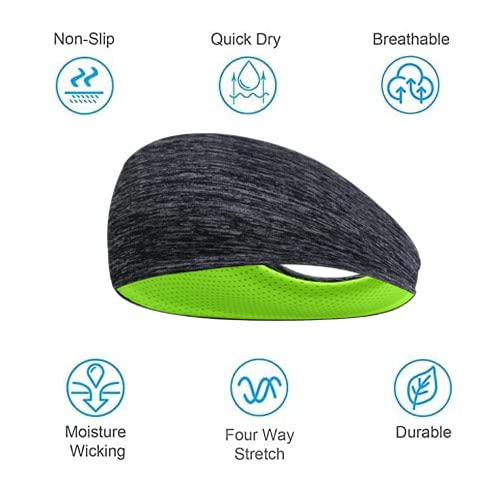 4 Pack Unisex Workout Headbands - Sweat Wicking Stretchy Sports Headbands for Running, Basketball, Yoga & Exercise - Breathable Hairbands for Men & Women - Perfect for Gym, Fitness & Active Lifestyles