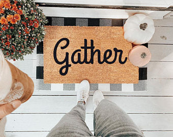 Premium Gather Vinyl Coir Doormat - Durable & Non-Slip Entryway Rug for Home, Office & Outdoor Use - Waterproof & Easy to Clean Welcome Mat for Front Door, Patio & Mudroom