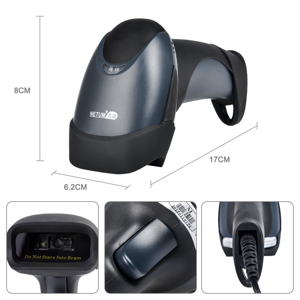 M5 2D USB Barcode Scanner - High-Speed QR Code Reader for Retail, Warehouse & Inventory Management | Plug-and-Play USB Connection for POS Systems, Shipping & Logistics