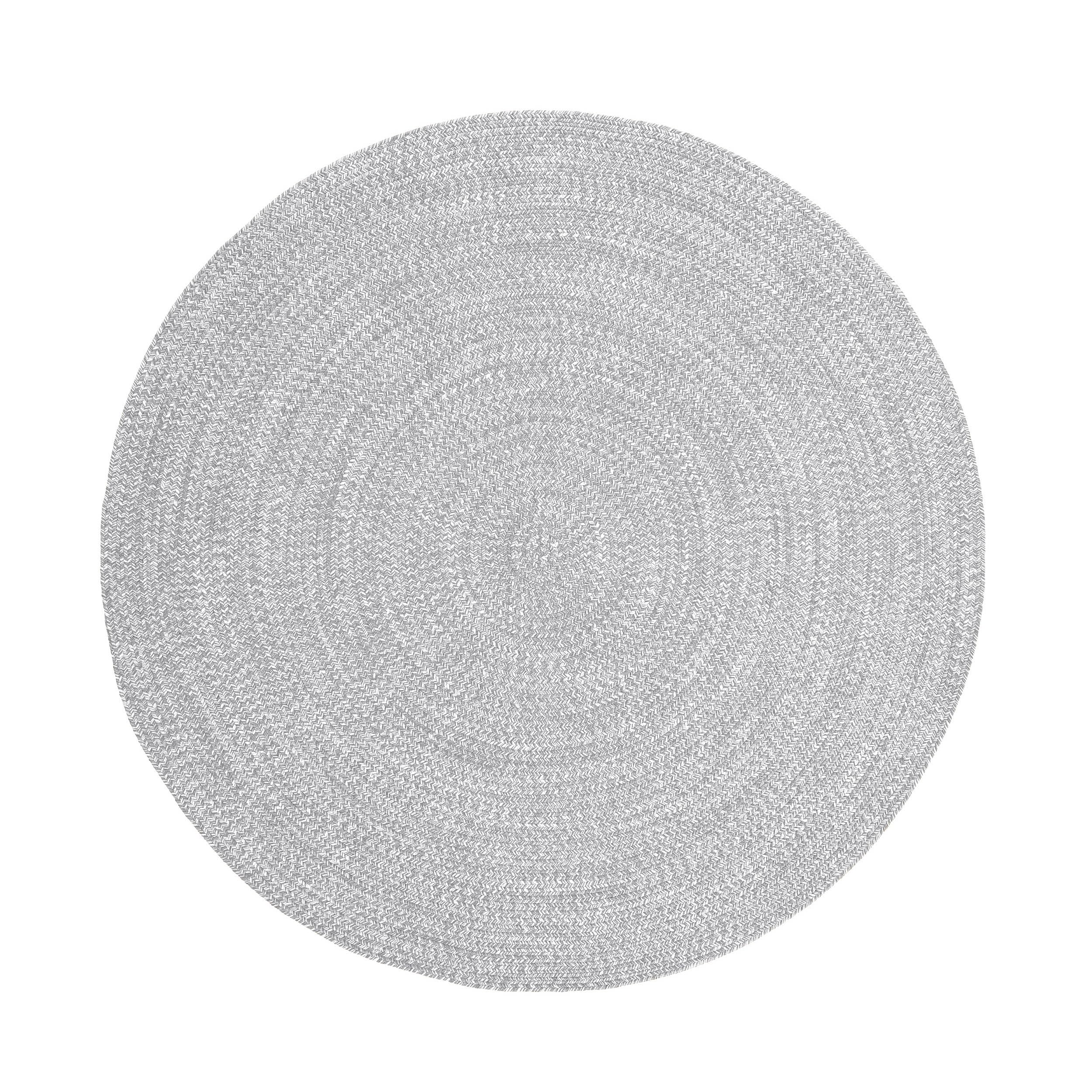 Premium Reversible Braided Indoor/Outdoor Area Rug - Multi-Tone Slate & White - 6' Round Washable Rug for Living Room, Bedroom, Office, Kitchen & Dining - Perfect for High-Traffic Areas & Pet-Friendly Homes