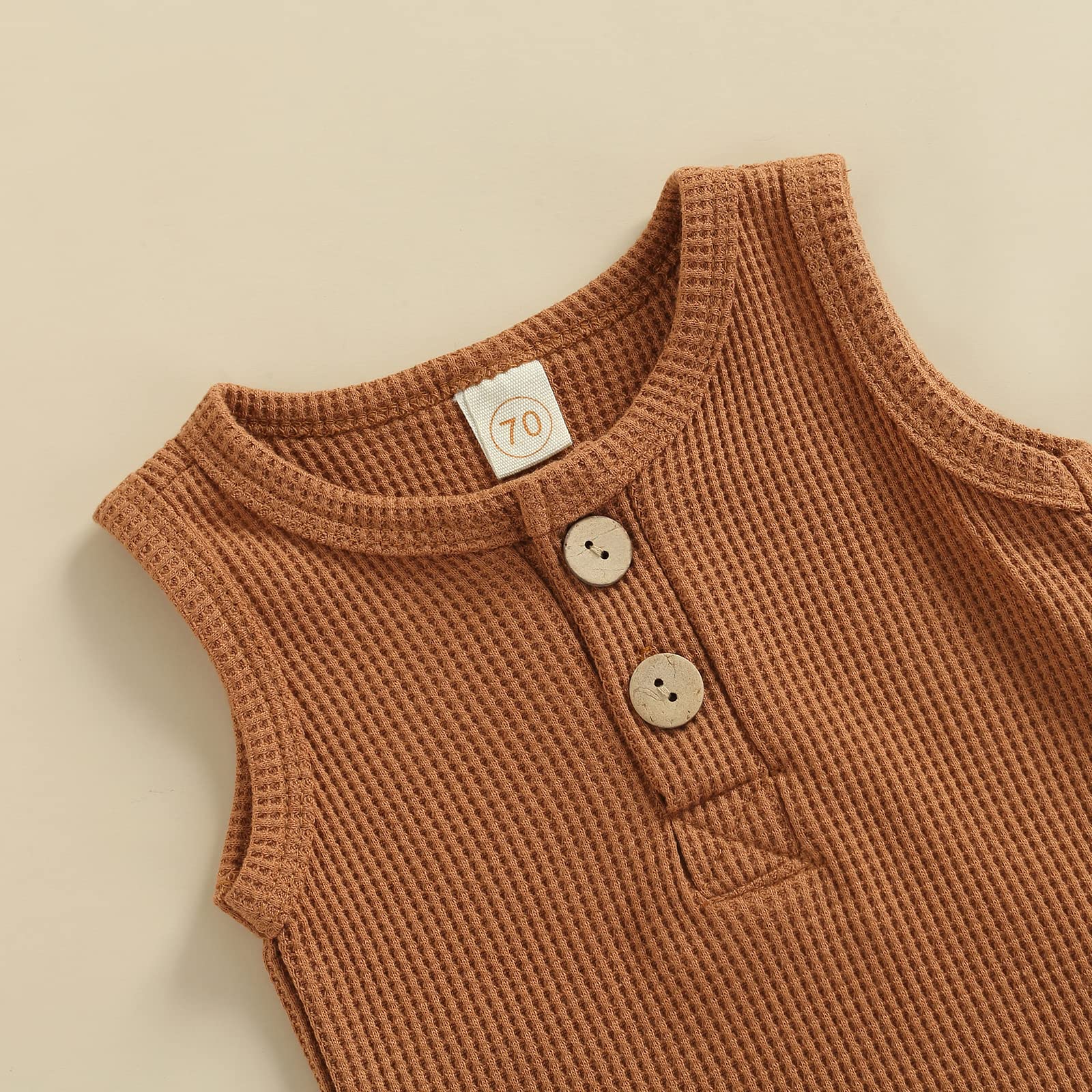 Boho Summer Outfit for Newborn Baby Boys - Waffle Knit Romper & Casual Shorts Set | Perfect for Beach, Photo Shoots & Daily Wear