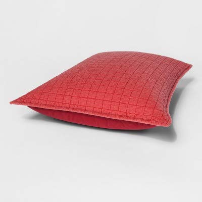 Premium Washed Linen Blend Sham Pillowcase - King Size (20x36 Inches) - Soft Red Color - Breathable & Wrinkle-Resistant - Perfect for Bedroom, Guest Room & Luxury Hotels