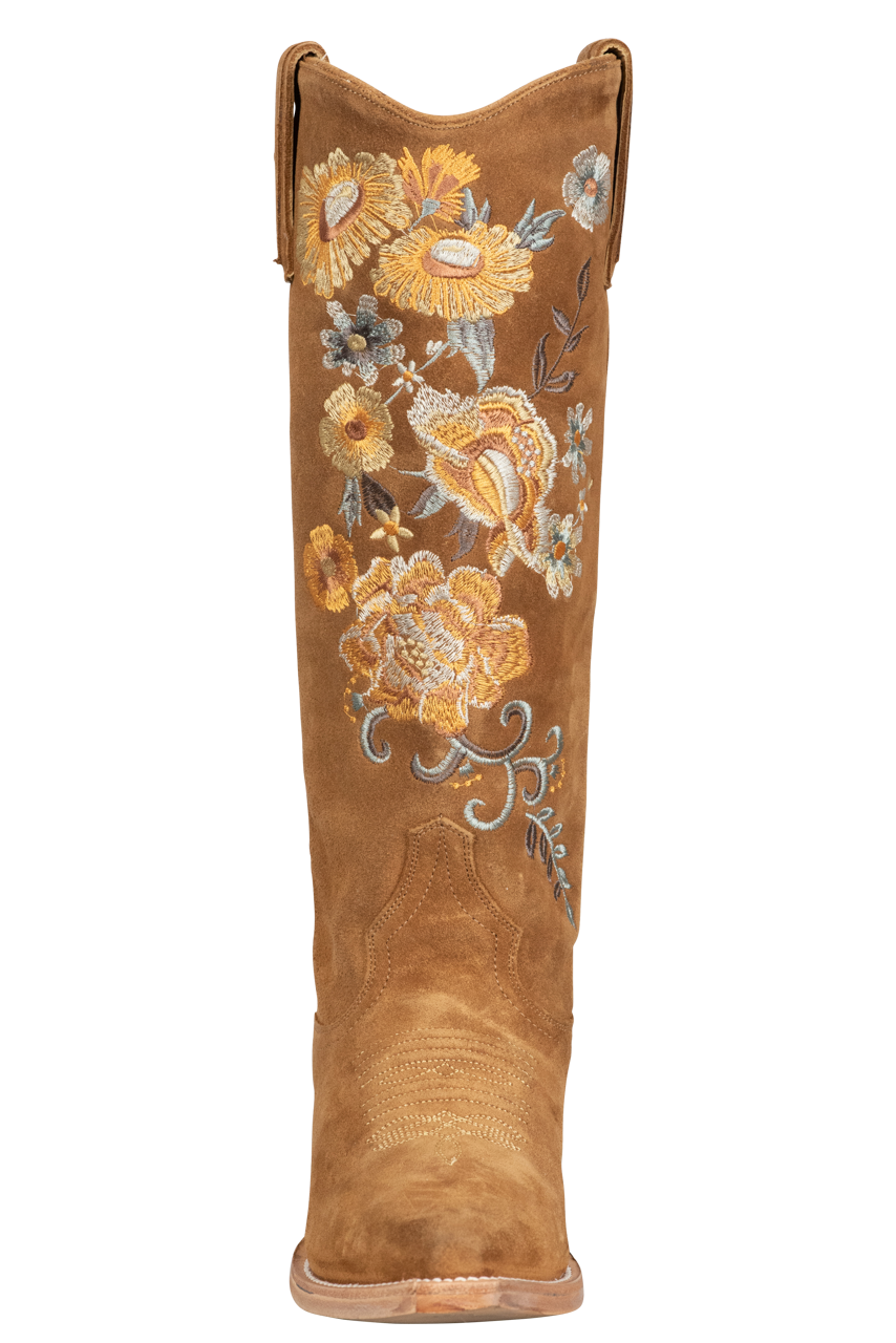 Stetson Women's Blooming Beauty Cowgirl Boots - Tan Western Boots for Women | Comfortable & Stylish Cowgirl Fashion | Perfect for Rodeo, Country Dancing & Western Outfits