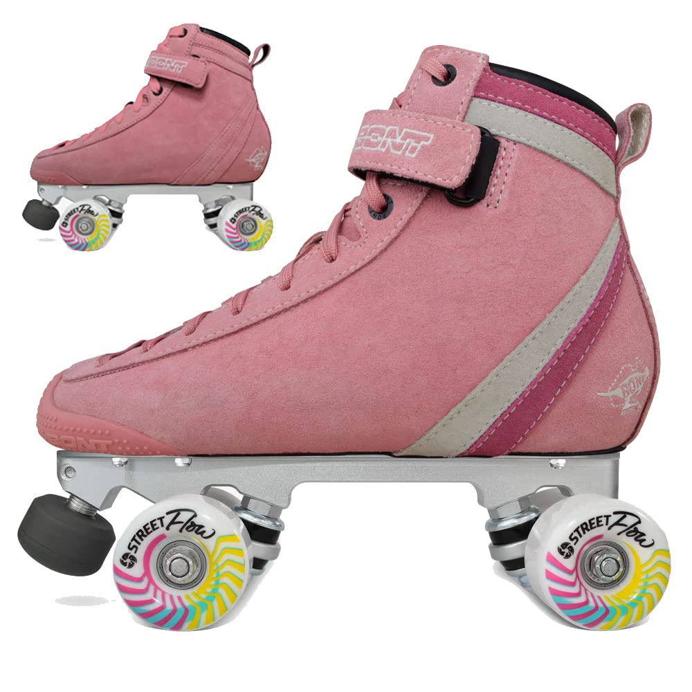 Bont Parkstar Pink Suede Professional Roller Skates for Men & Women - High-Performance Quad Skates for Park Ramps, Bowls, Street Skating - Indoor & Outdoor Use - Perfect for Adults and Kids