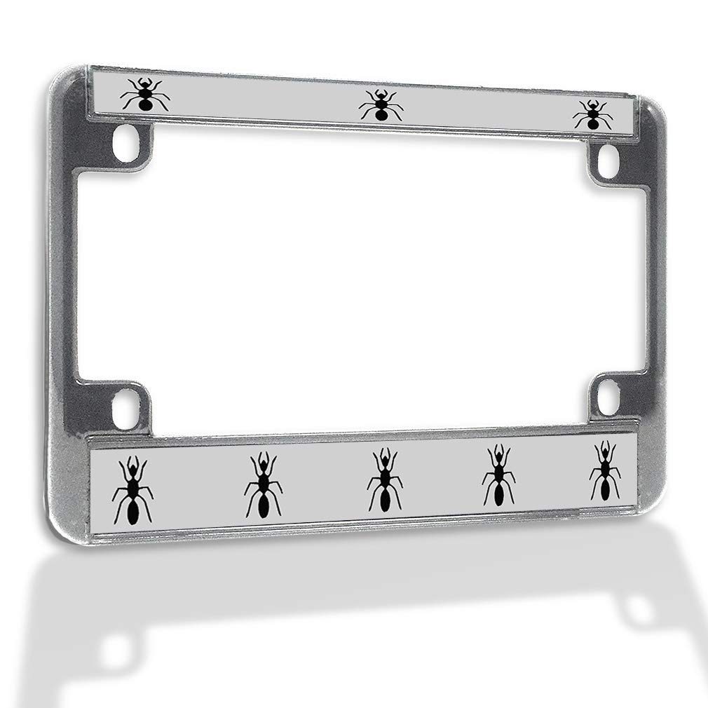 Premium Metal Insert Bike License Plate Frame - Weatherproof Motorcycle Accessories with Chrome Finish & 4-Hole Design - Perfect for Road Bikes, Cruisers, and Custom Motorcycles - Durable & Stylish for All Weather Conditions