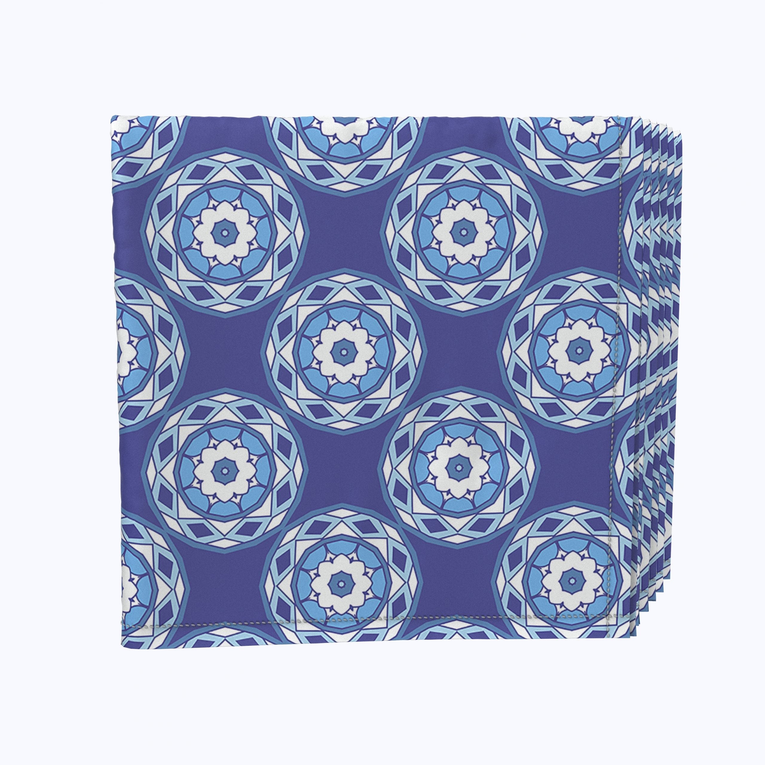 Abstract Blue Tile Design Paper Napkins - Elegant & Stylish for Dinner Parties, Weddings & Home Decor