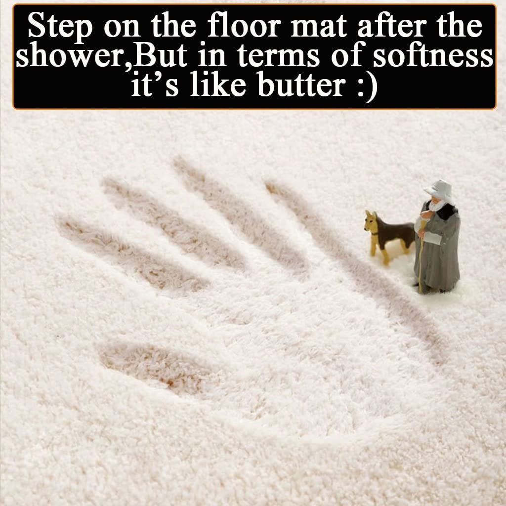 Non-Slip Absorbent Bath Mat - Soft Machine Washable Wool Rug for Bathroom & Kitchen - Pet Friendly Cute Abstract Design (19.68''x31.5'') - Perfect for Bathroom Safety & Pet Comfort