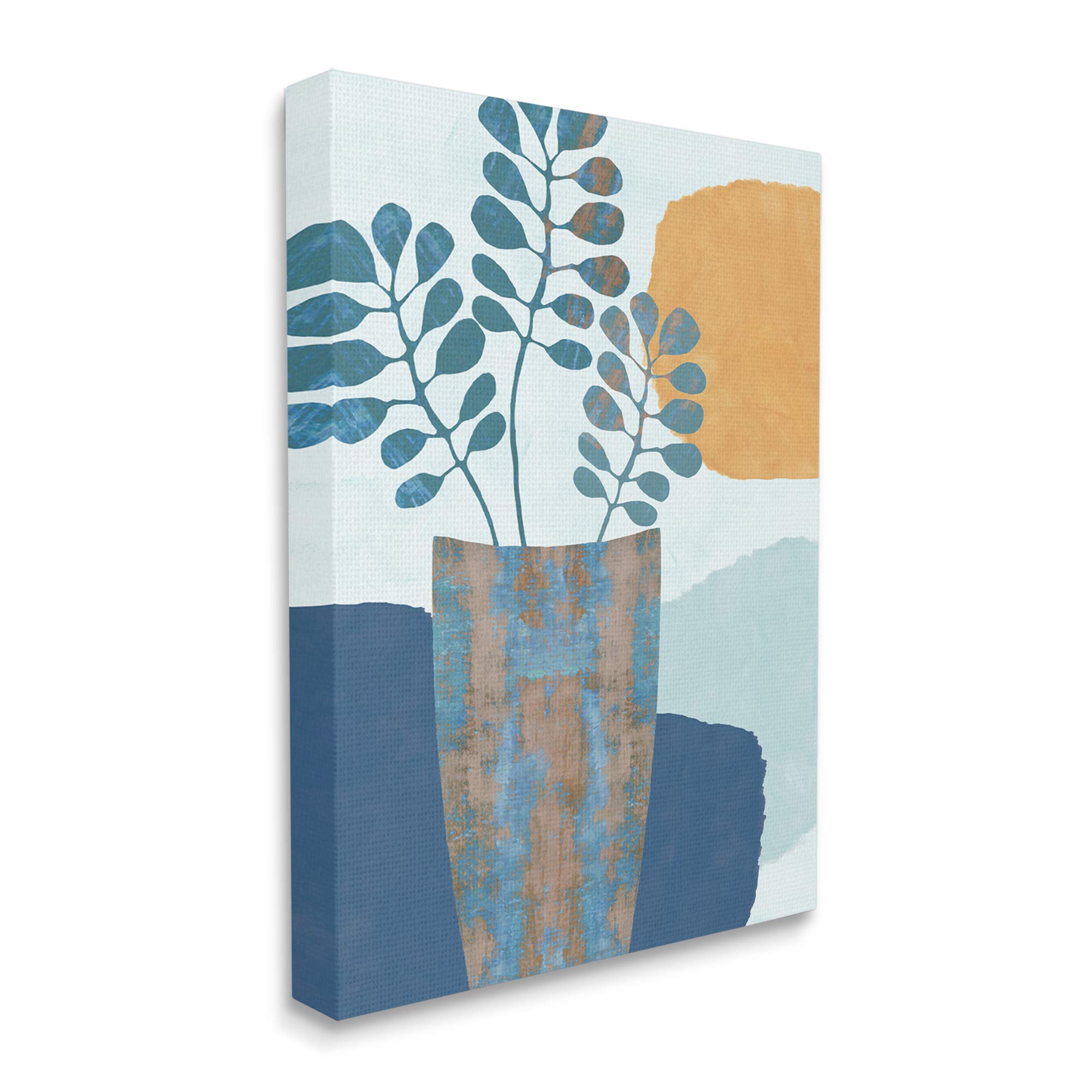 Stupell Industries Western Eucalyptus Plant Vase Orange Sun Canvas Wall Art - 36