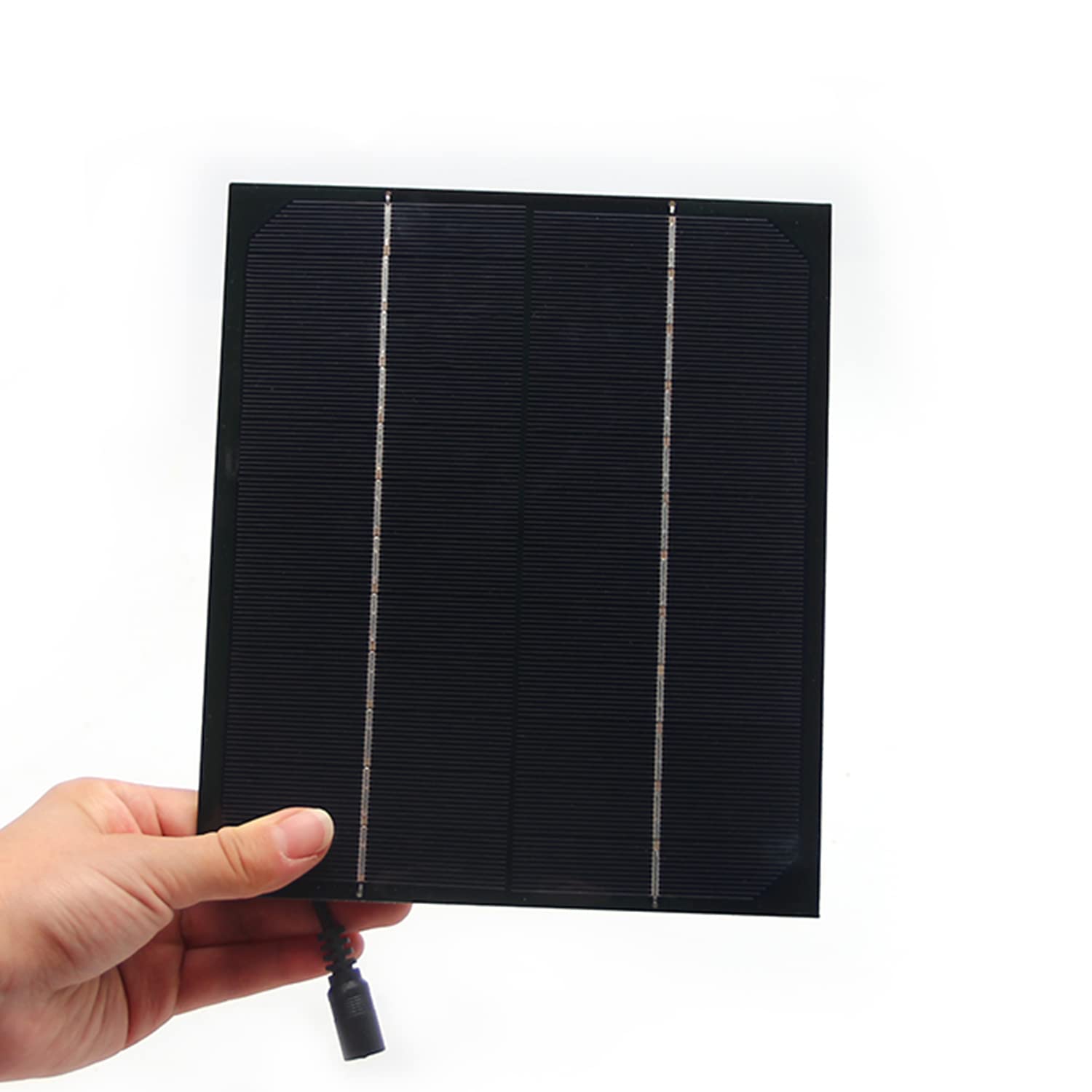 Fielect 6W 12V Mini Solar Panel Kit - Polysilicon Solar Epoxy Cell Charger with DC Plug for DIY Solar System (200x170mm) - Perfect for RV, Boat, Camping & Off-Grid Power Supply