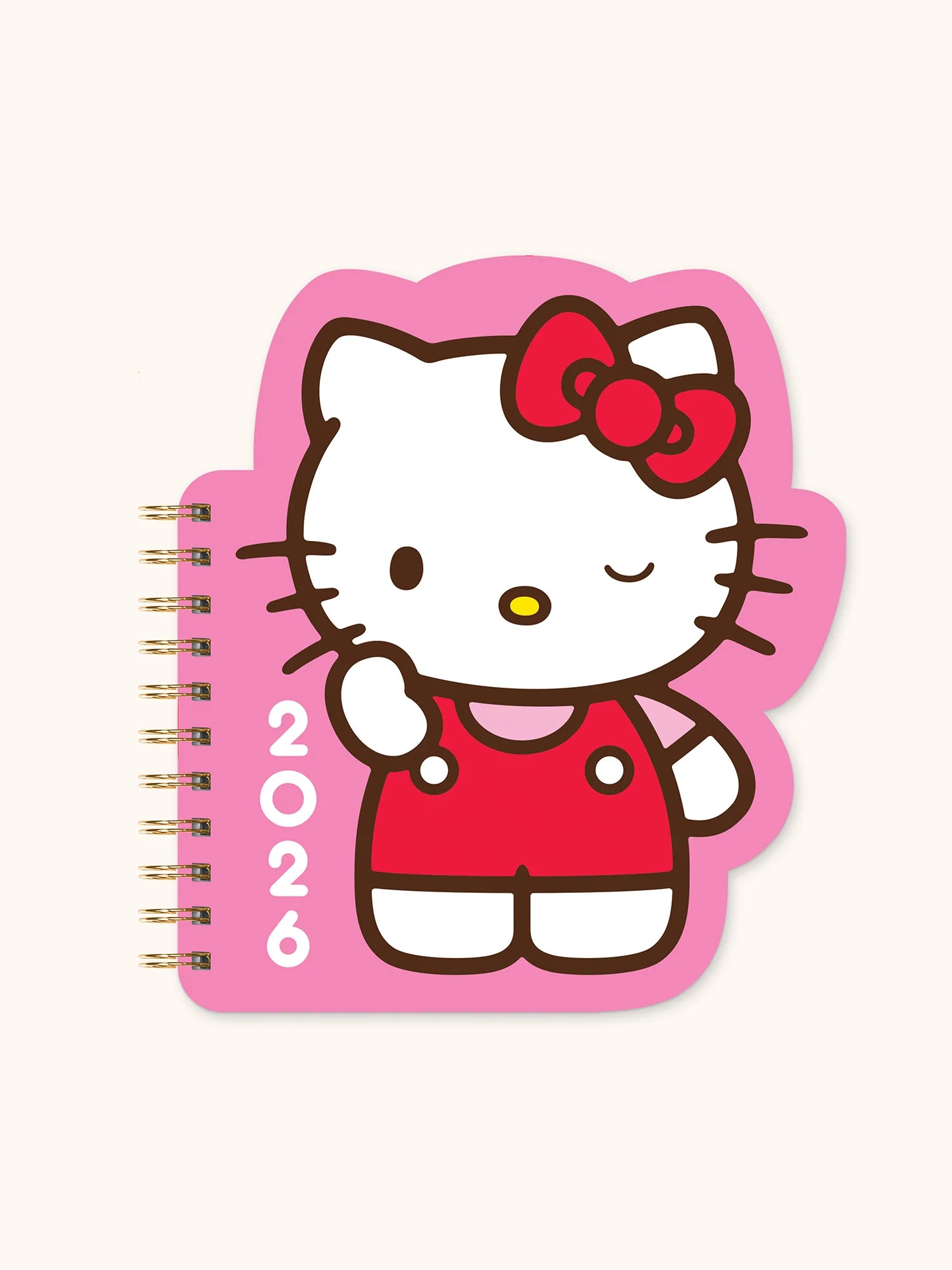 2026 Hello Kitty Playful Pink Die Cut Weekly Planner - Cute Kawaii Organizer for School, Work & Daily Planning - Perfect Gift for Students & Office Use