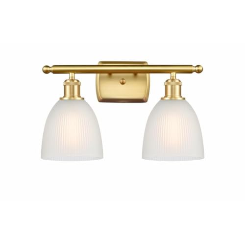 INNOVATIONS LIGHTING 516-2W-SG-G381 Castile 2-Light Bathroom Vanity Light Fixture - Modern Sconce for Bathroom Mirror, Powder Room & Dressing Area Lighting