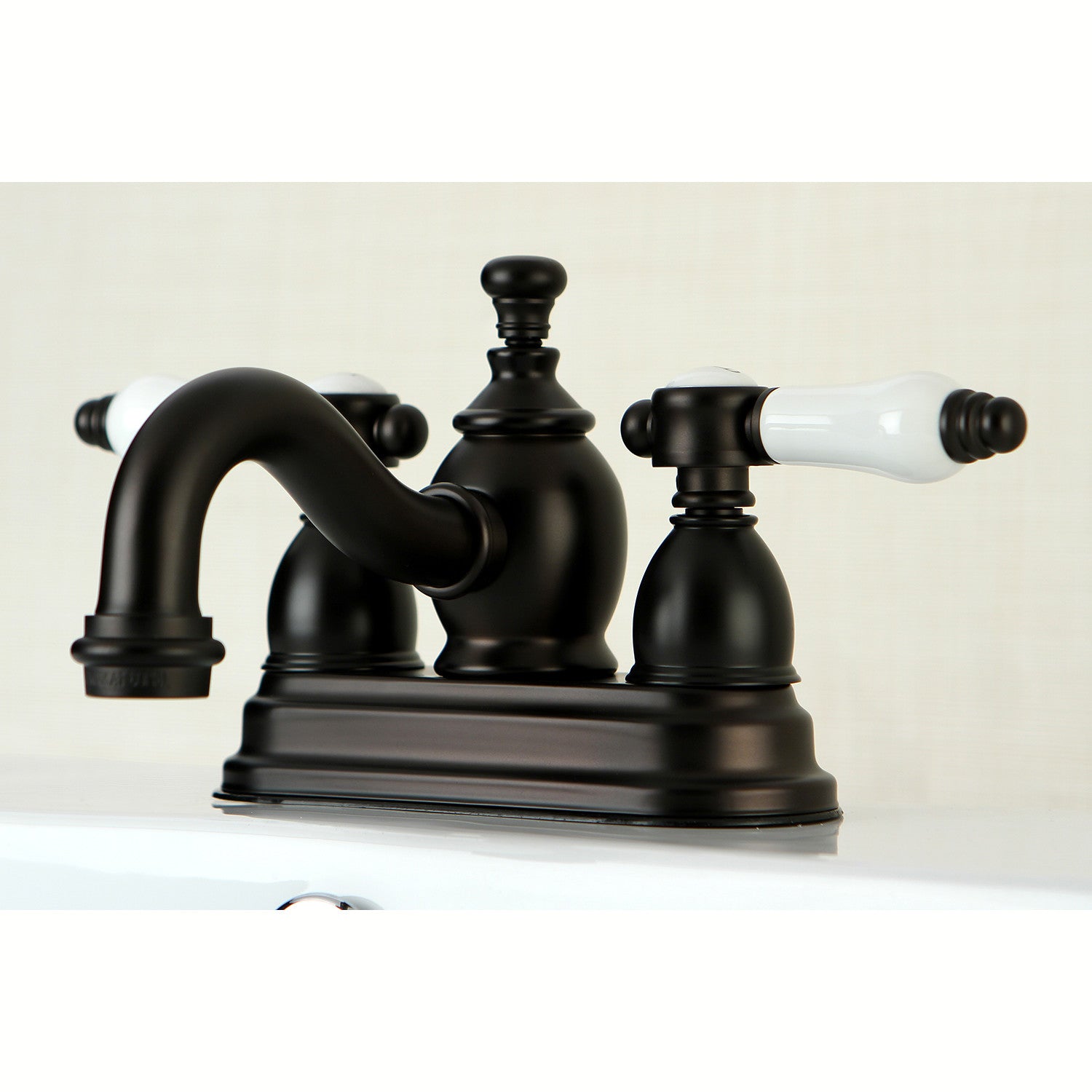Bel Air KS7105BPL Oil Rubbed Bronze Bathroom Faucet - 4 Inch Centerset Deck Mount with Brass Pop Up Drain - Perfect for Modern Bathroom Vanities and Powder Rooms