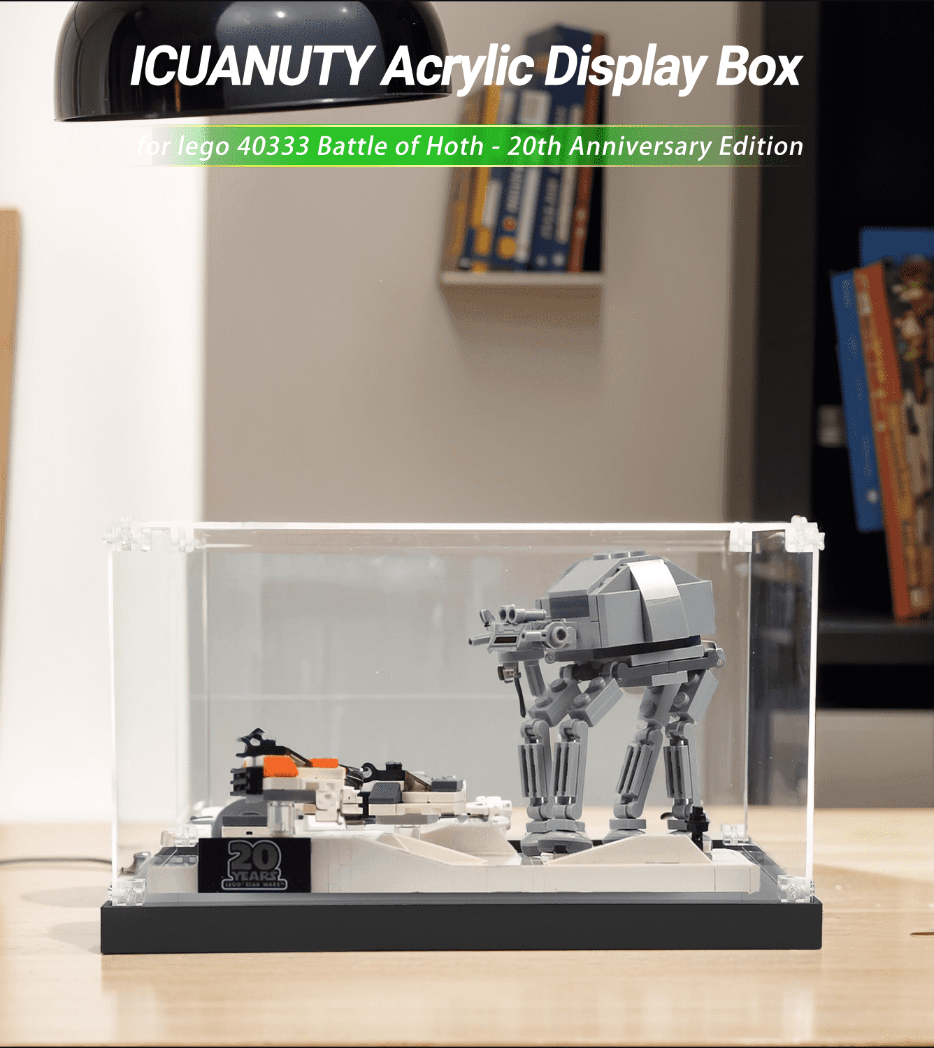 LEGO Battle of Hoth 20th Anniversary Edition 40333 Display Case - Premium Acrylic Protector for Collectible LEGO Sets - Perfect for Showcasing & Protecting Your Star Wars LEGO Collection