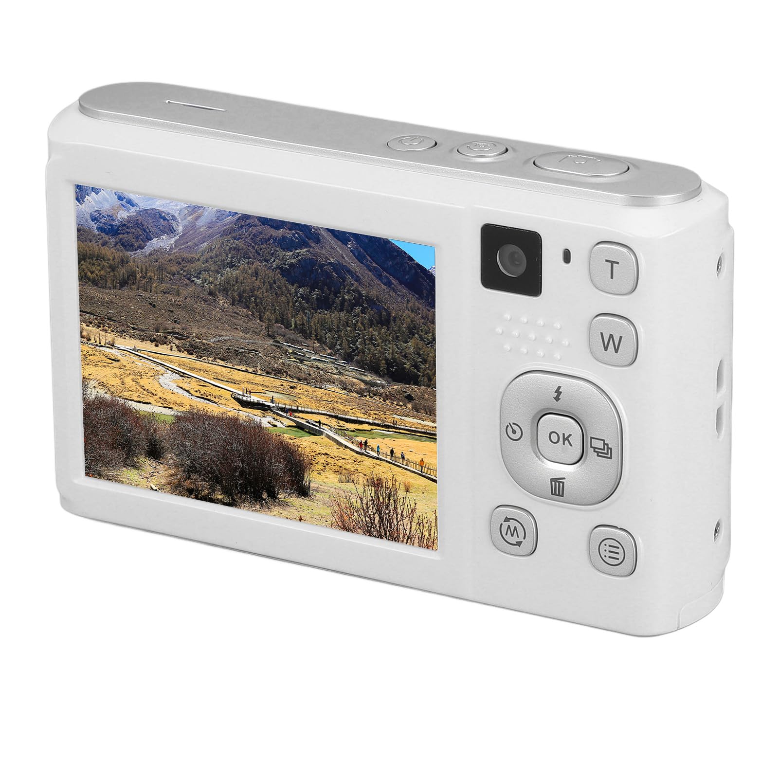 **Best Compact Digital Camera for Travel & Camping - Portable Dual Camera with HD Video (White) - Perfect for Outdoor Adventures, Vlogging & Family Trips**